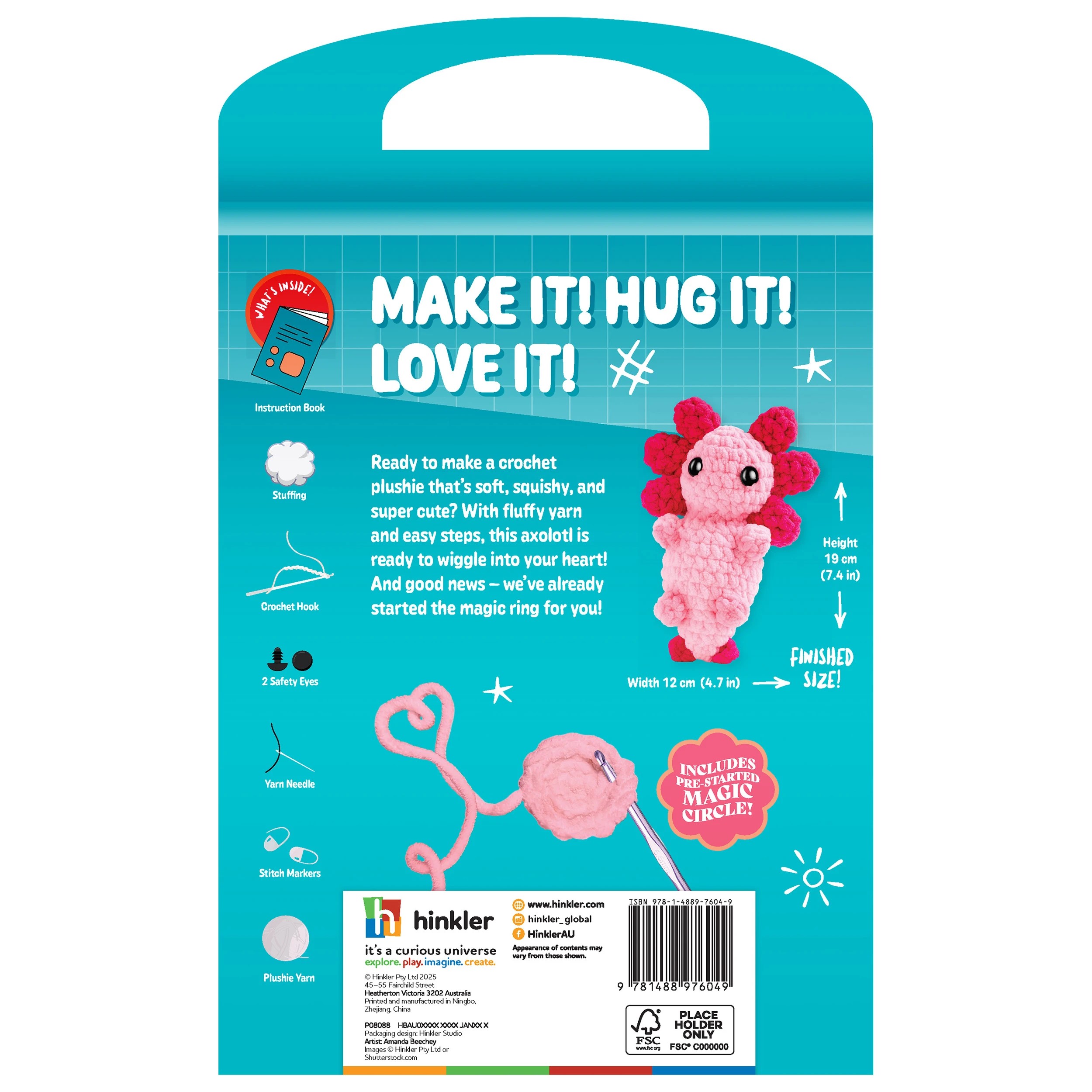 2 Oh My Craft! Midi Crochet Plushie Amy Axolotl, 2 of 5