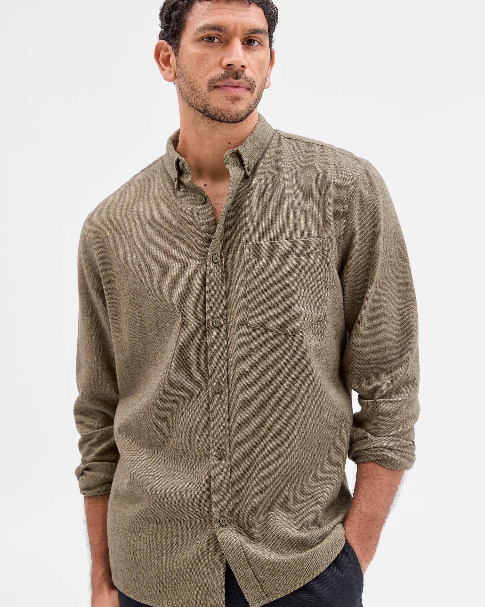 2 Target Australian Cotton Long Sleeve Oxford Shirt KHAKI, 2 of 7