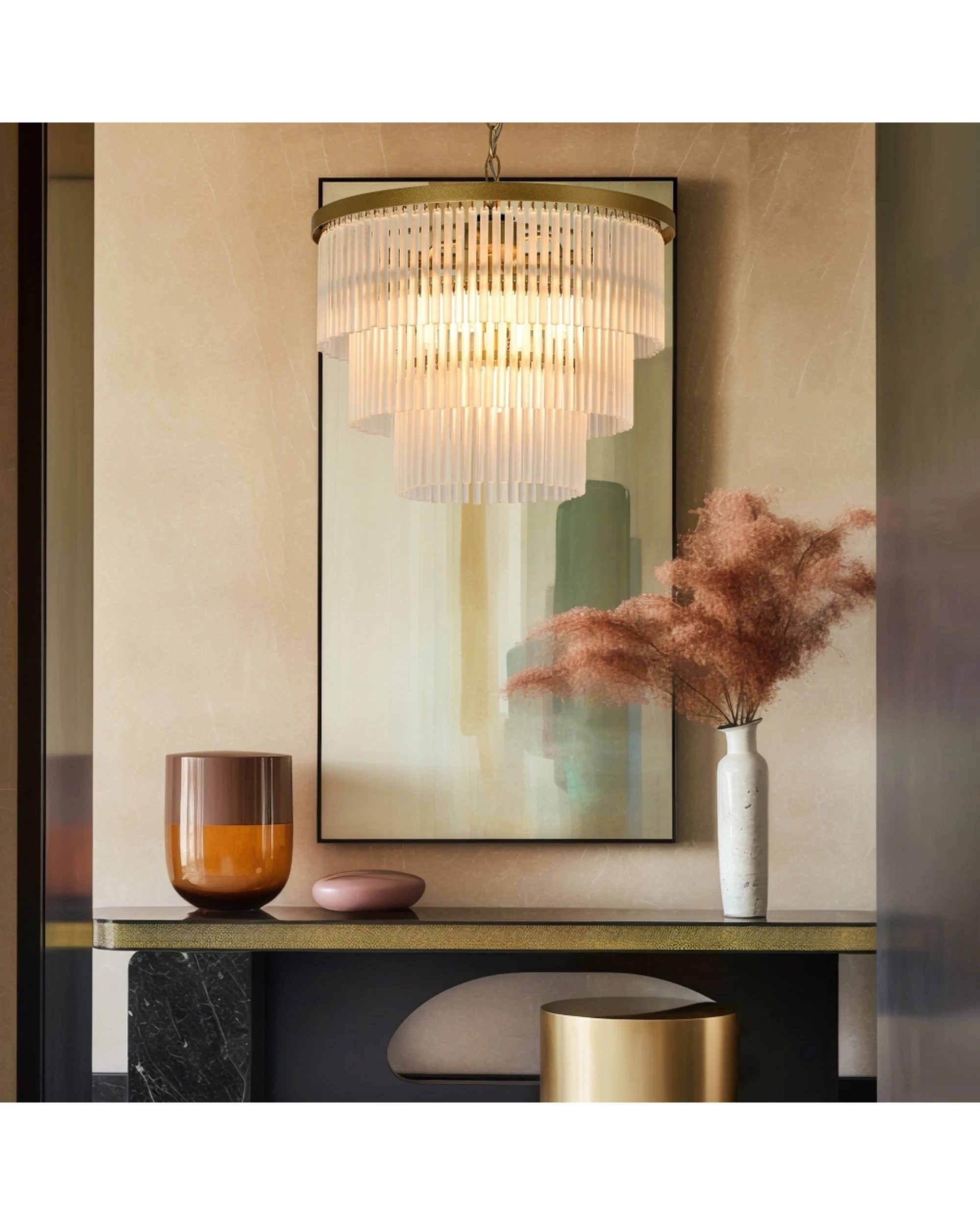 Lexi Lighting Greer 4 Lights Chandelier Light Frosted Glass 40W - Gold ...
