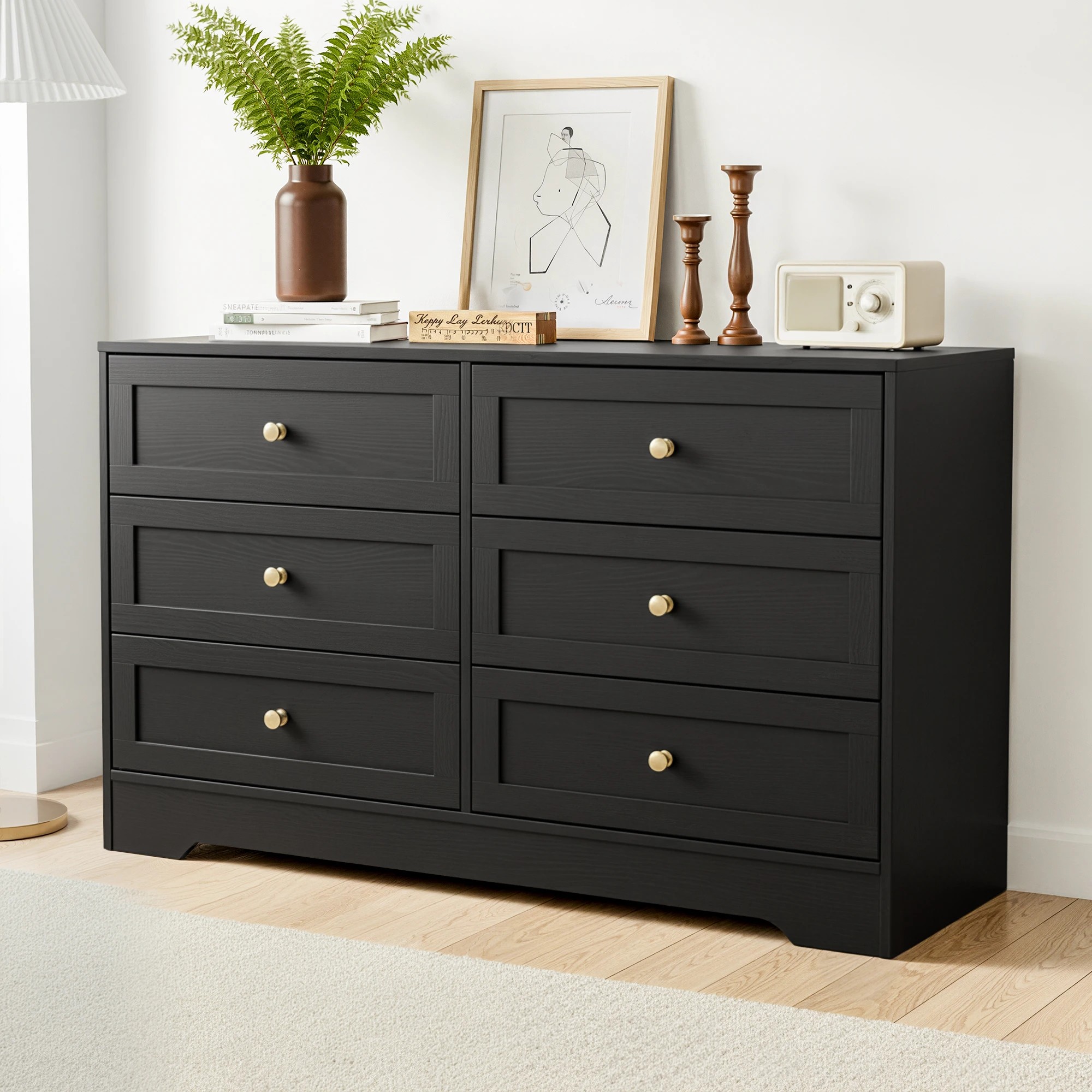 9 Artiss 6 Chest of Drawers Tallboy Cabinet - LEIF - Black, 9 of 10