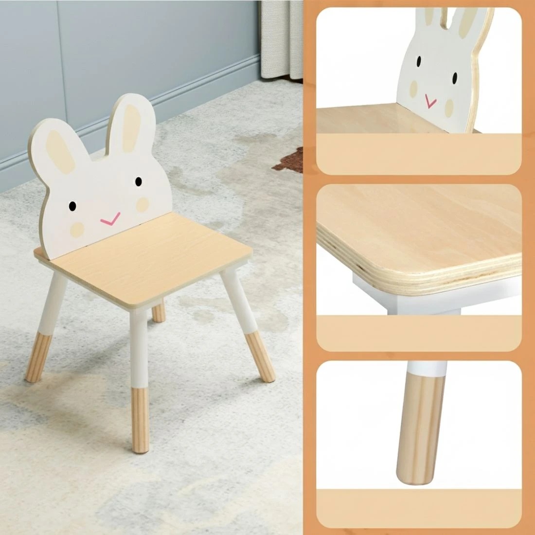 5 Keezi 3PCS Kids Table and Chairs Set Activity Desk Chalkboard Toy Hidden Storage - Multi, 5 of 5