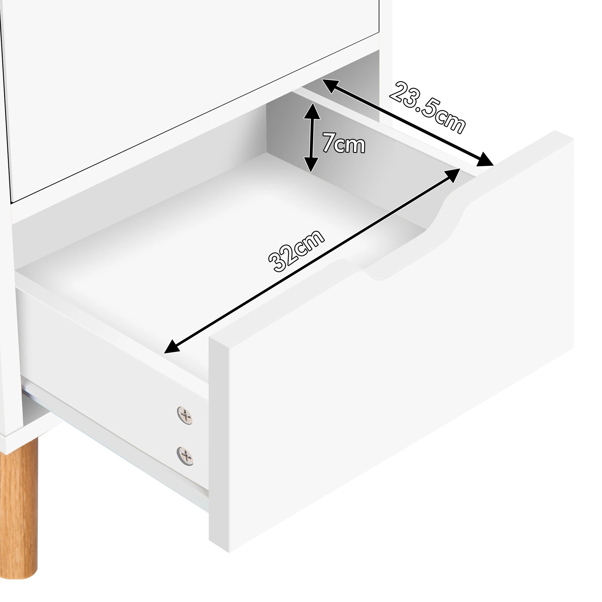 8 Alfordson Bedside Table Nightstand Side End Table 2 Storage Drawers - White, 8 of 10