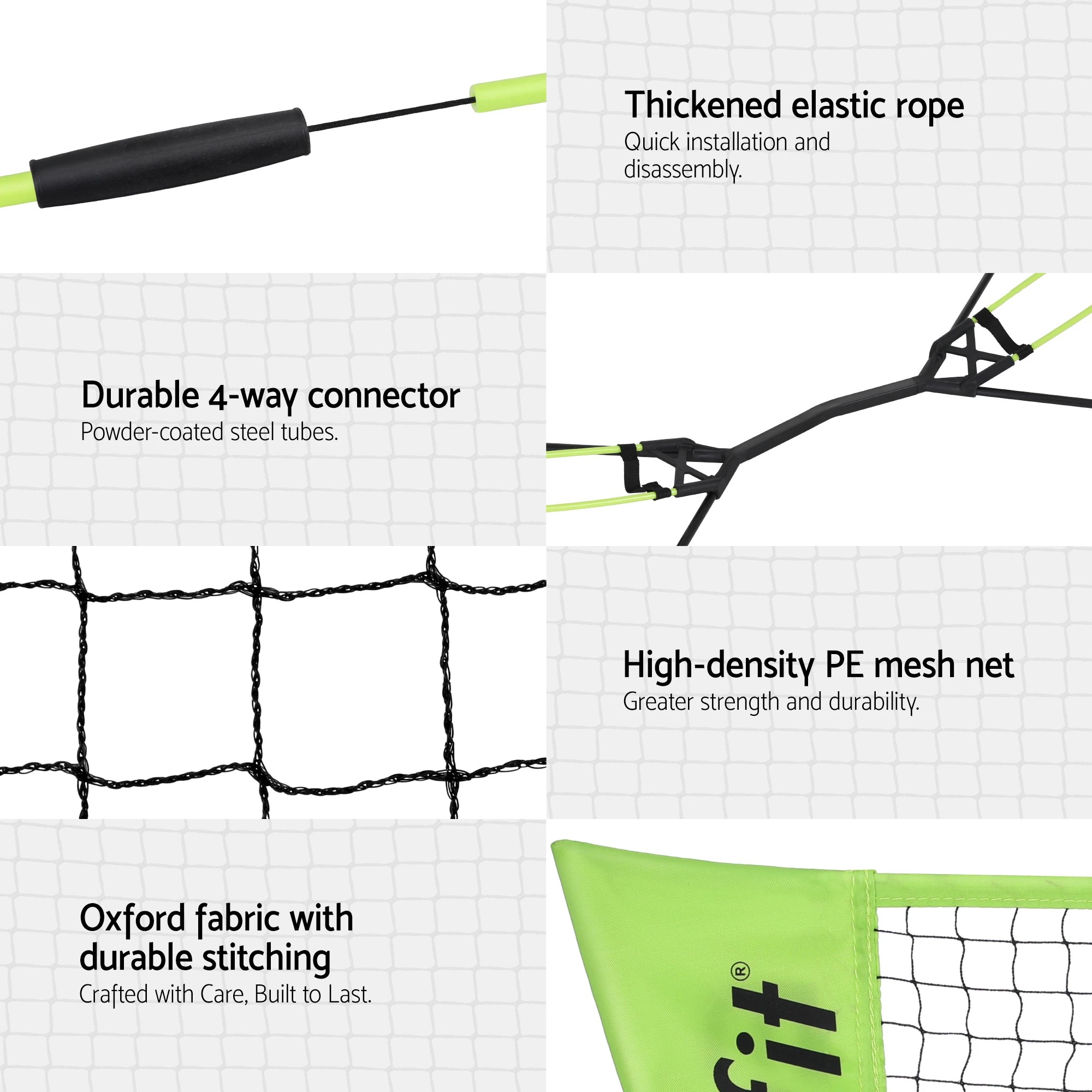 5 Everfit 3M Badminton Tennis Net Portable Volleyball Kit - Green, 5 of 9