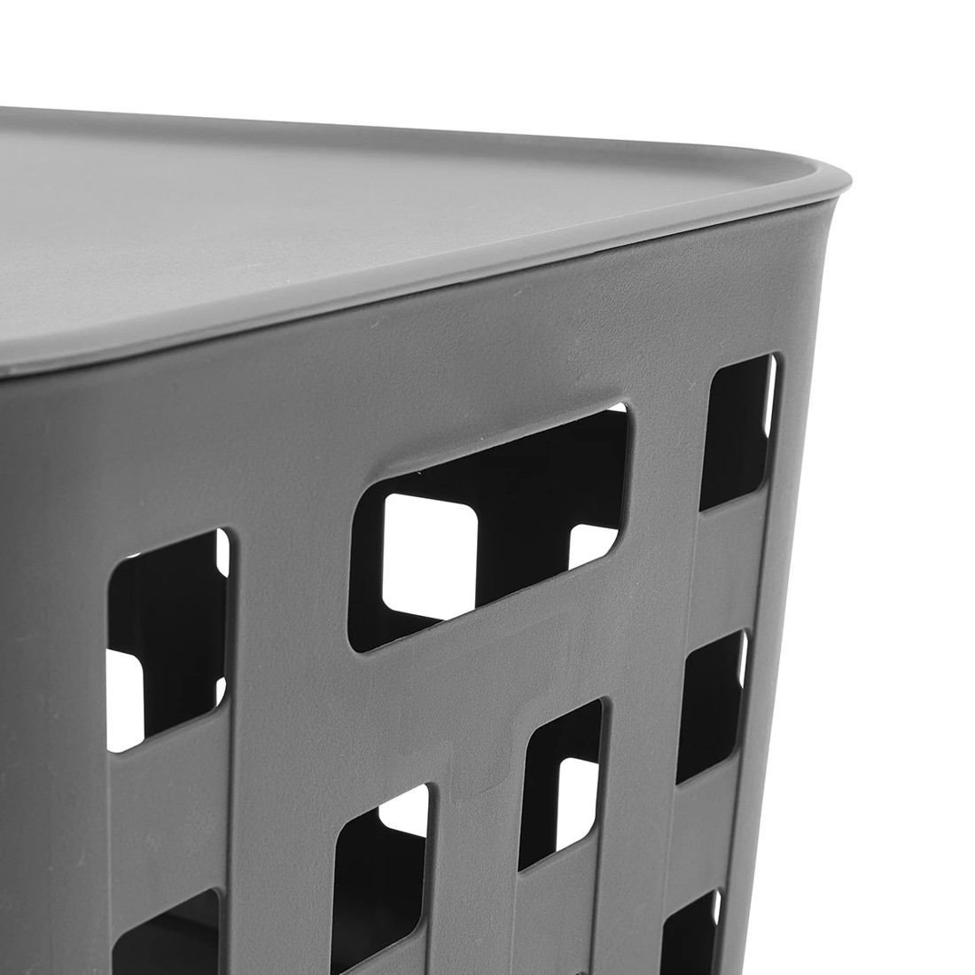 7 28L Rectangle Trellis Basket with Lid - Charcoal, 7 of 9
