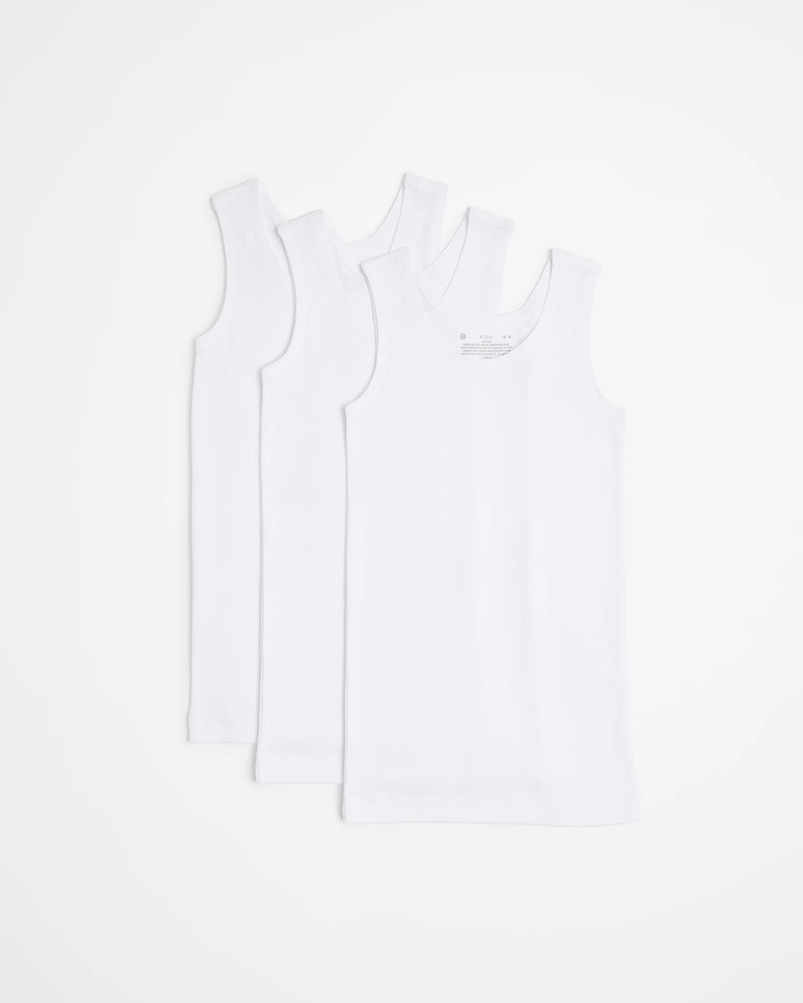 1 Target Boys Cotton Vests - 3 Pack WHITE, 1 of 3