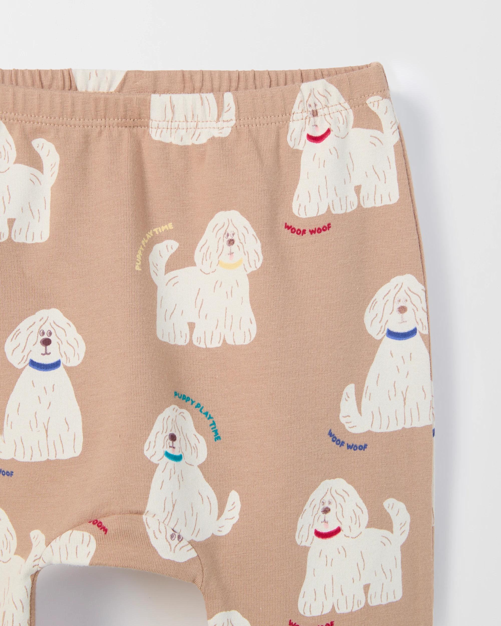 2 Target Baby Organic Cotton Baby Print Leggings PUPPIES LIGHT TAUPE, 2 of 2