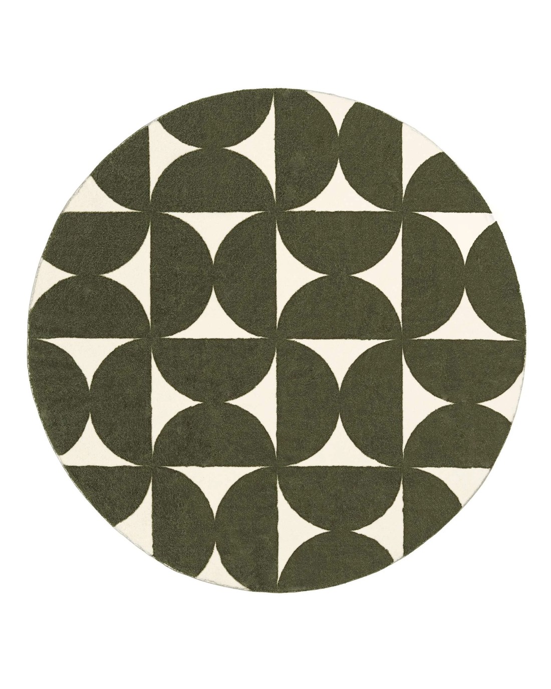 Loopsie Jardime Geometric Washable Round Rug-160cm x 160cm - Green - Kmart