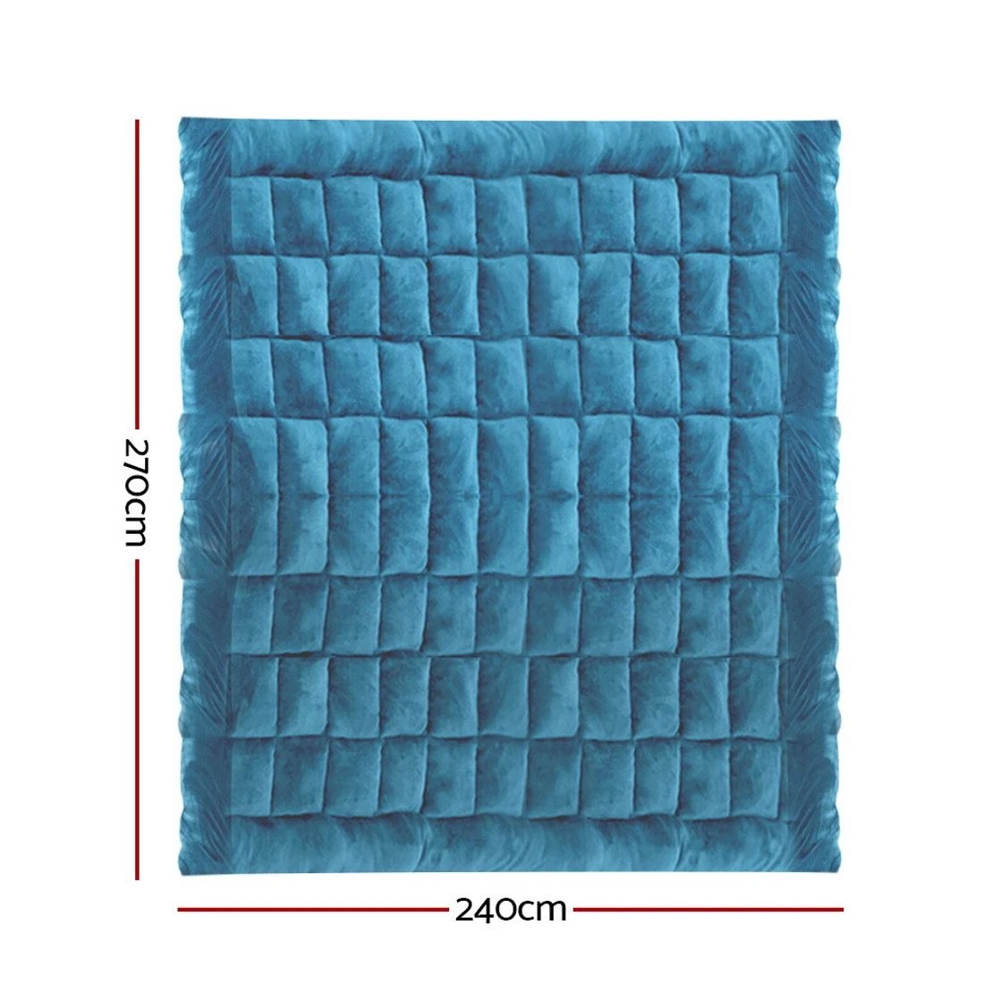 8 Giselle Bedding Faux Mink Quilt  Super King - Super King Bed - Blue, 8 of 8