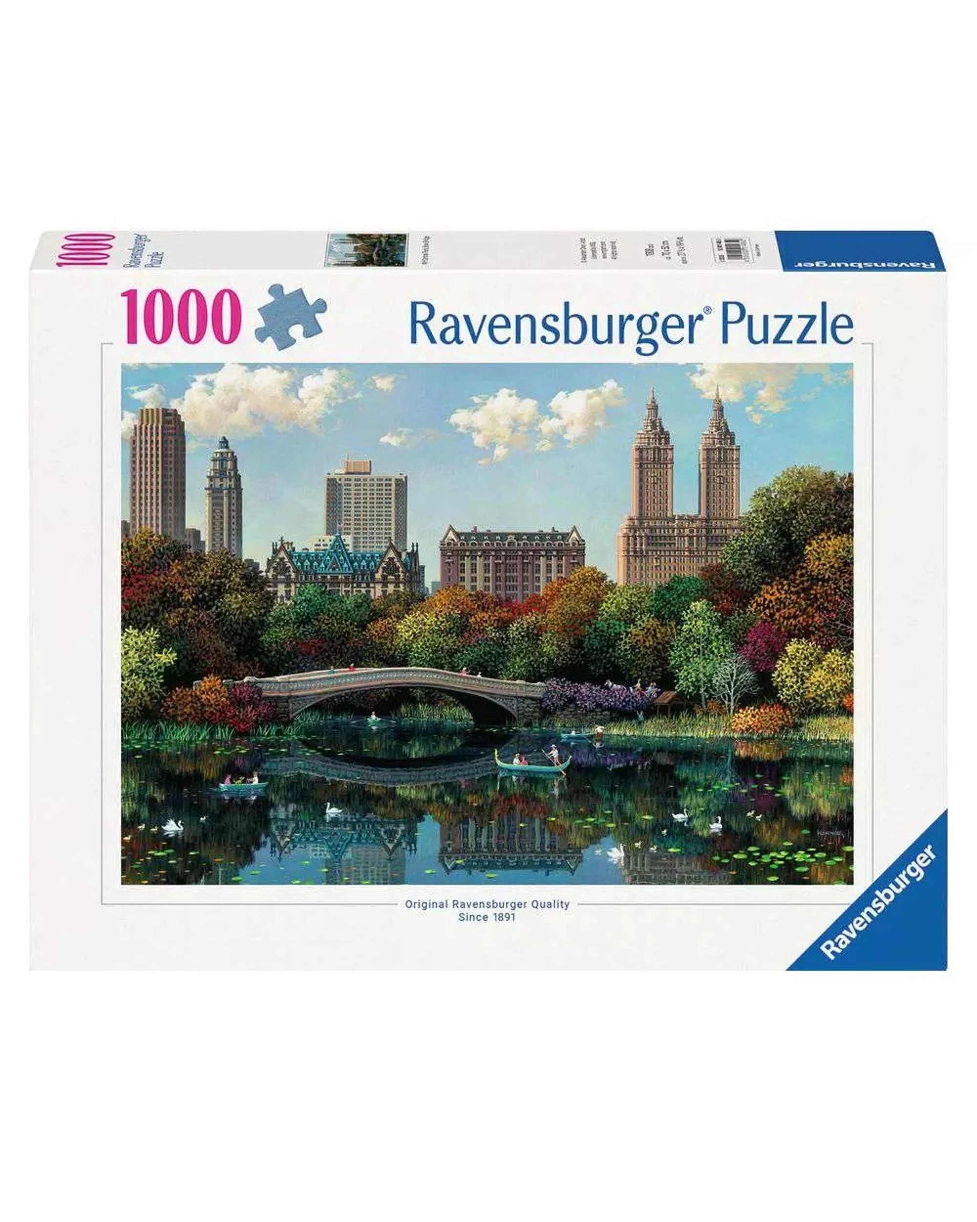 1 Ravensburger New York Central Park Bow Bridge 1000 Piece Jigsaw Puzzle, 1 of 2