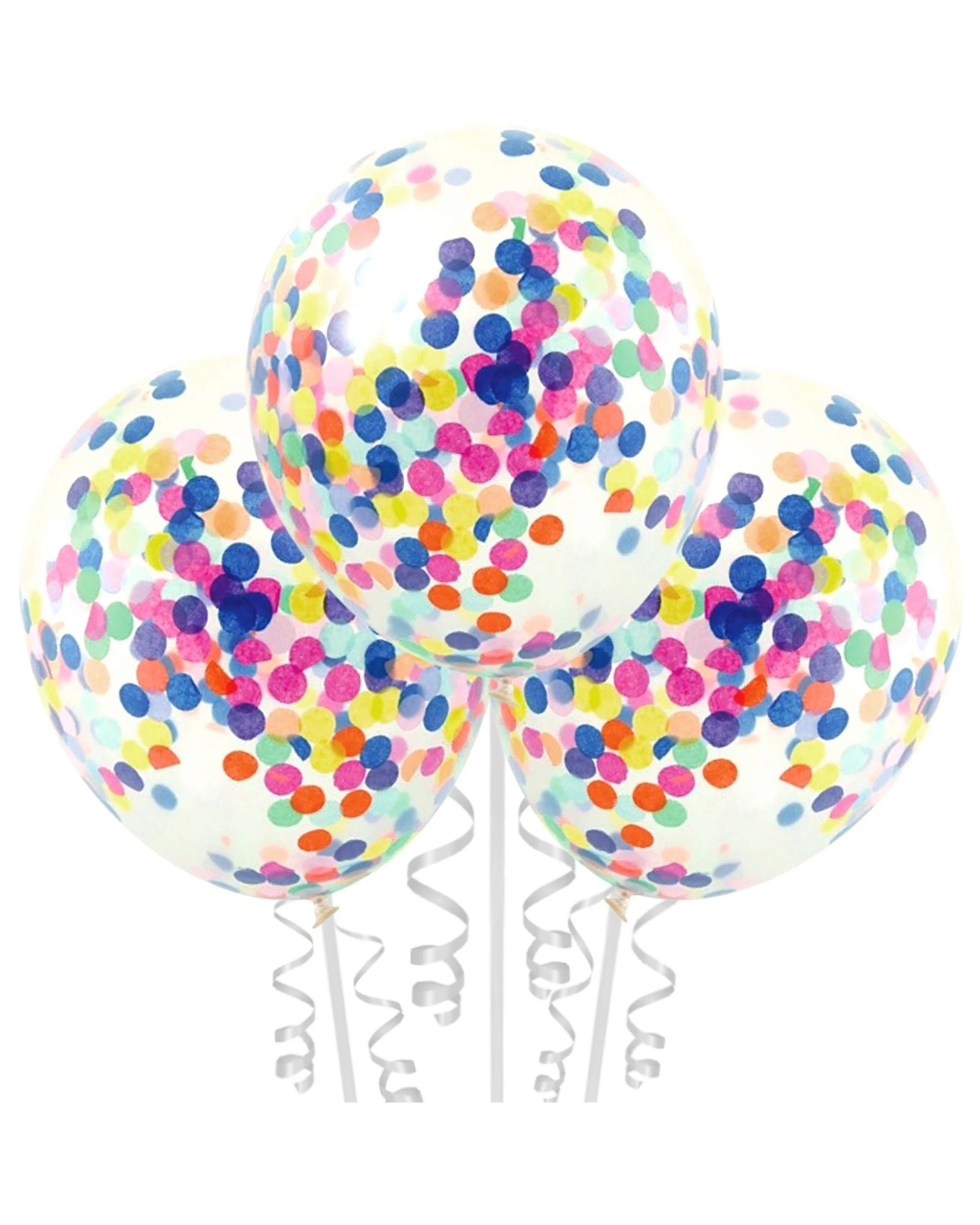 1 Artwrap Multi Colour Confetti Latex Round Balloons 30cm Pack of 3 - Assorted Colours, 1 of 1