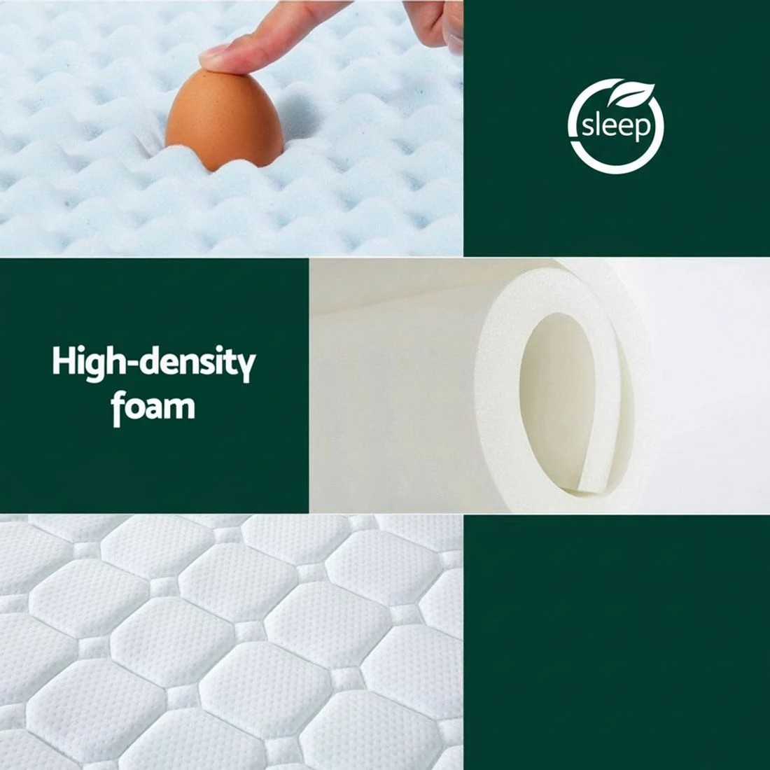 4 Giselle Mattress Cool Gel Foam 25cm Queen - Queen Bed - White, 4 of 4