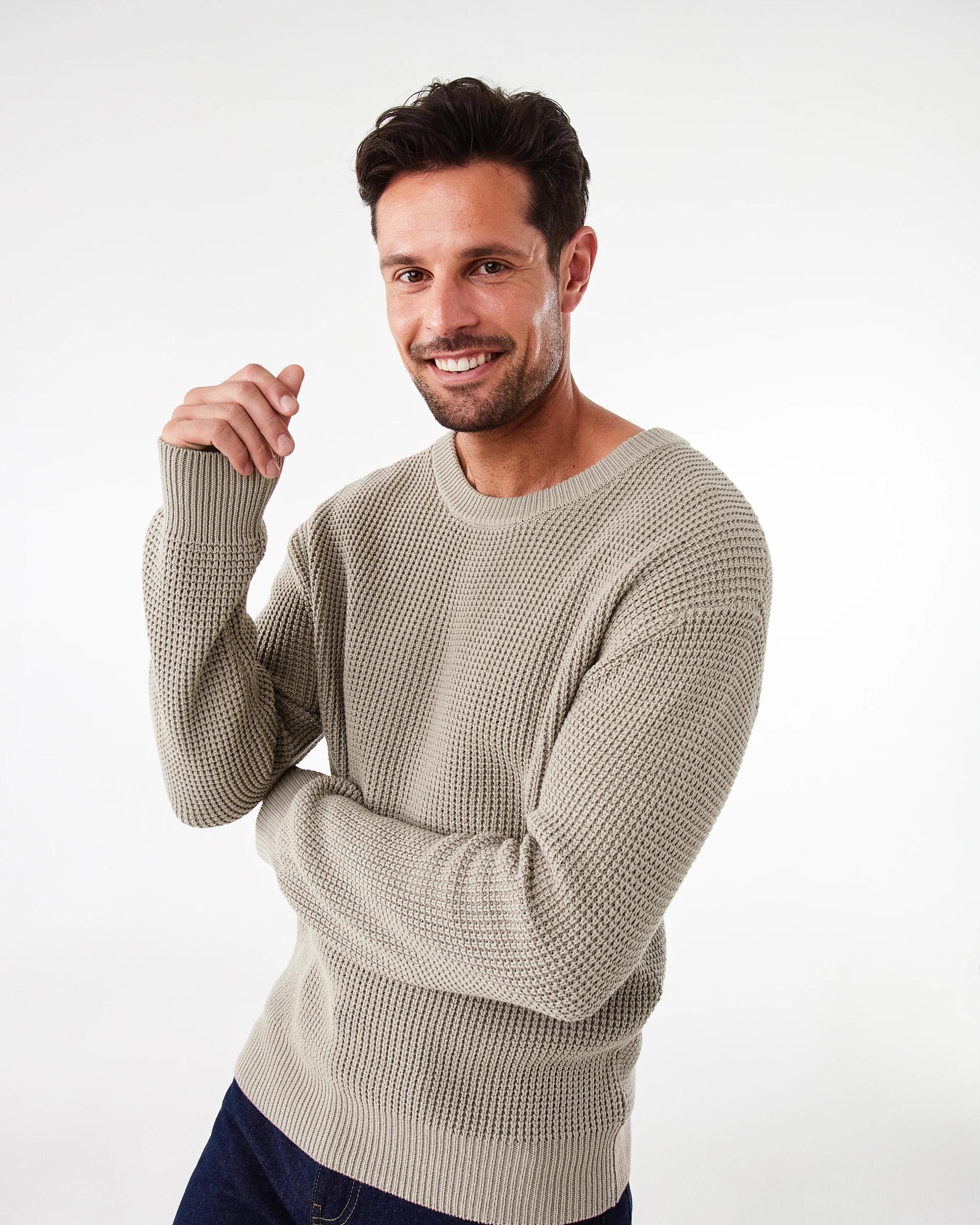 5 Waffle Knit Jumper Bge Lunar, 5 of 8