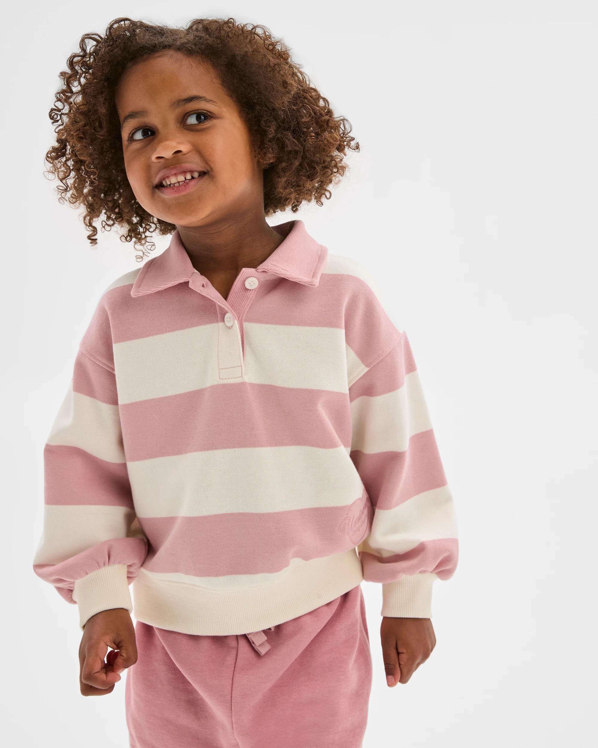 2 Target Australian Cotton Blend Fleece Top and Short 2 Piece Set PINK STRIPE, 2 of 9