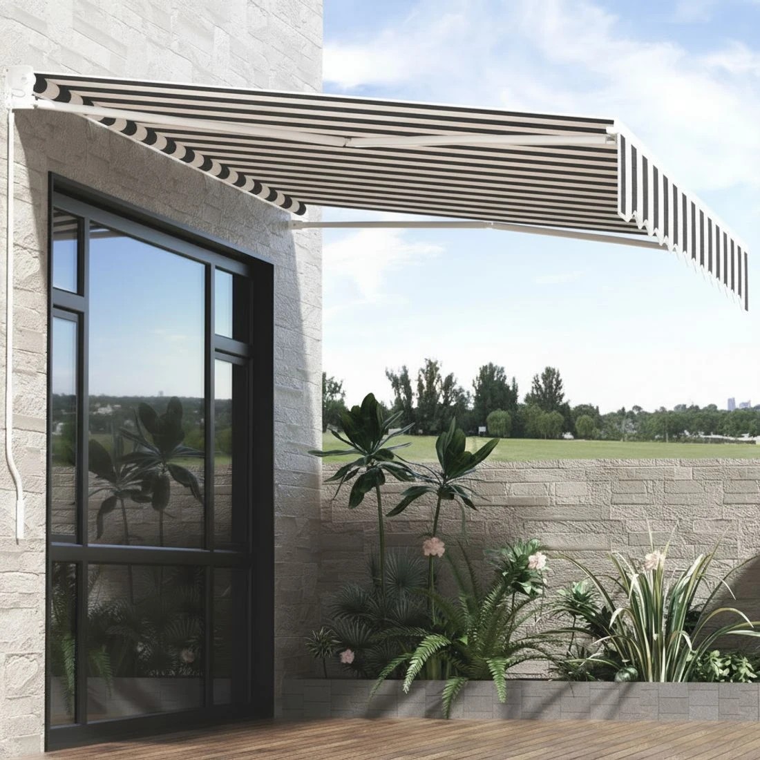 4 Instahut Retractable Folding Arm Awning Manual Sunshade 4Mx3M - White, 4 of 4