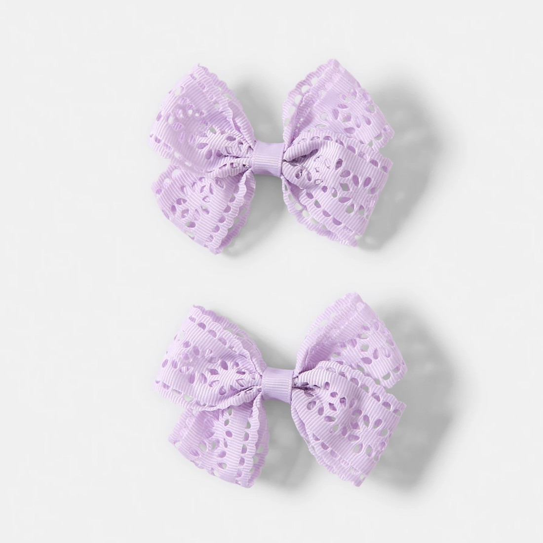 1 2 Pack Purple Laser Cut Bow Hair Clips, 1 of 5
