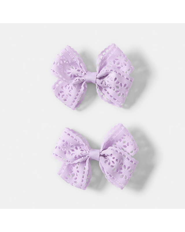 2 Pack Purple Laser Cut Bow Hair C