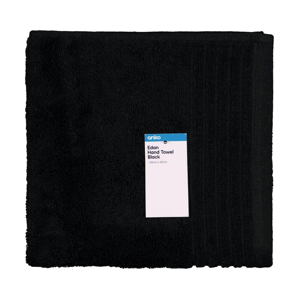 5 Edan Cotton Hand Towel - Black, 5 of 6