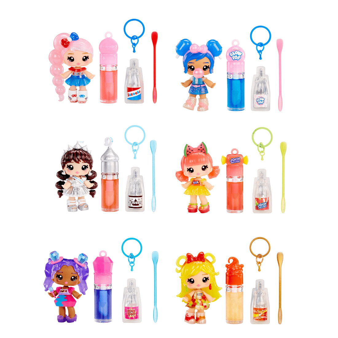 6 Yummiland Lip Gloss Dolls: Licensed Sweets - Assorted, 6 of 6