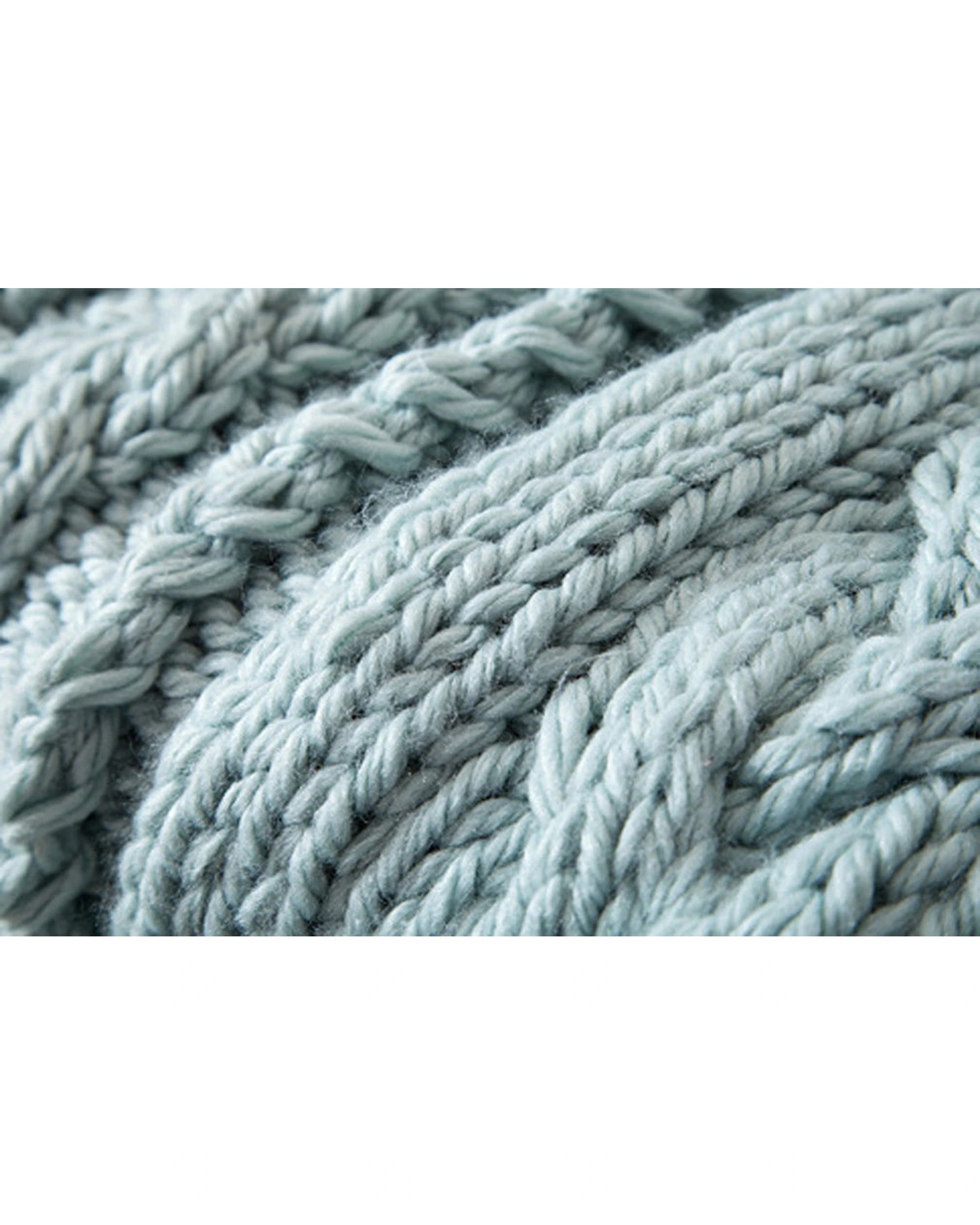 2 Cotton More Handmade Knitted Blanket 180x200cm Silver - Blue, 2 of 5