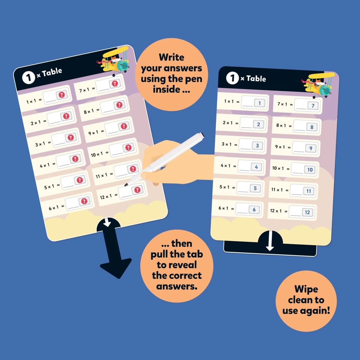 4 Junior Explorers: Times Tables Pull-the-Tab Flash Cards​, 4 of 5