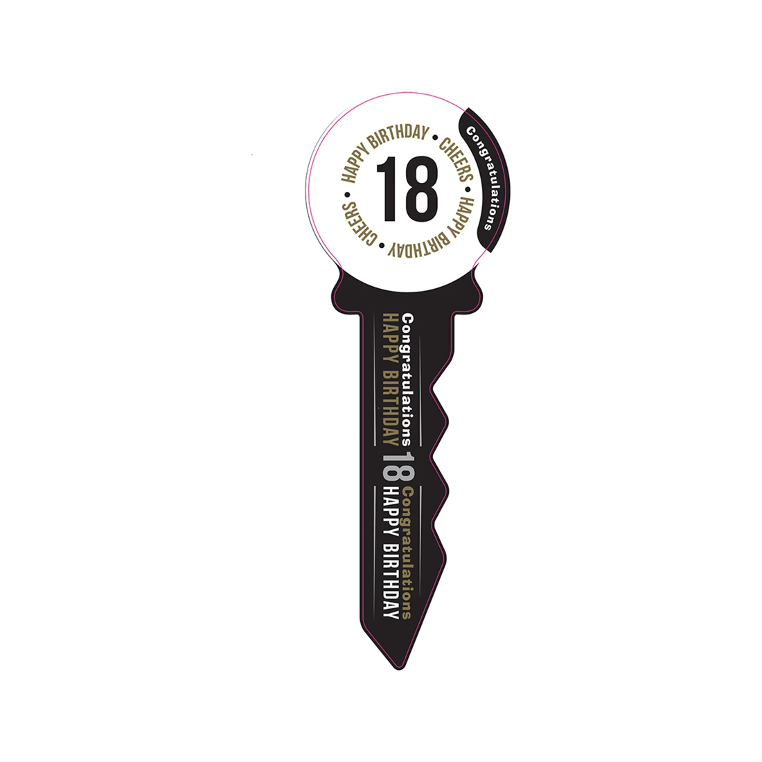 2 Small 18th Birthday Key Black Gold Novelty Birthday Party Statue Decor Display
 - Black, 2 of 3