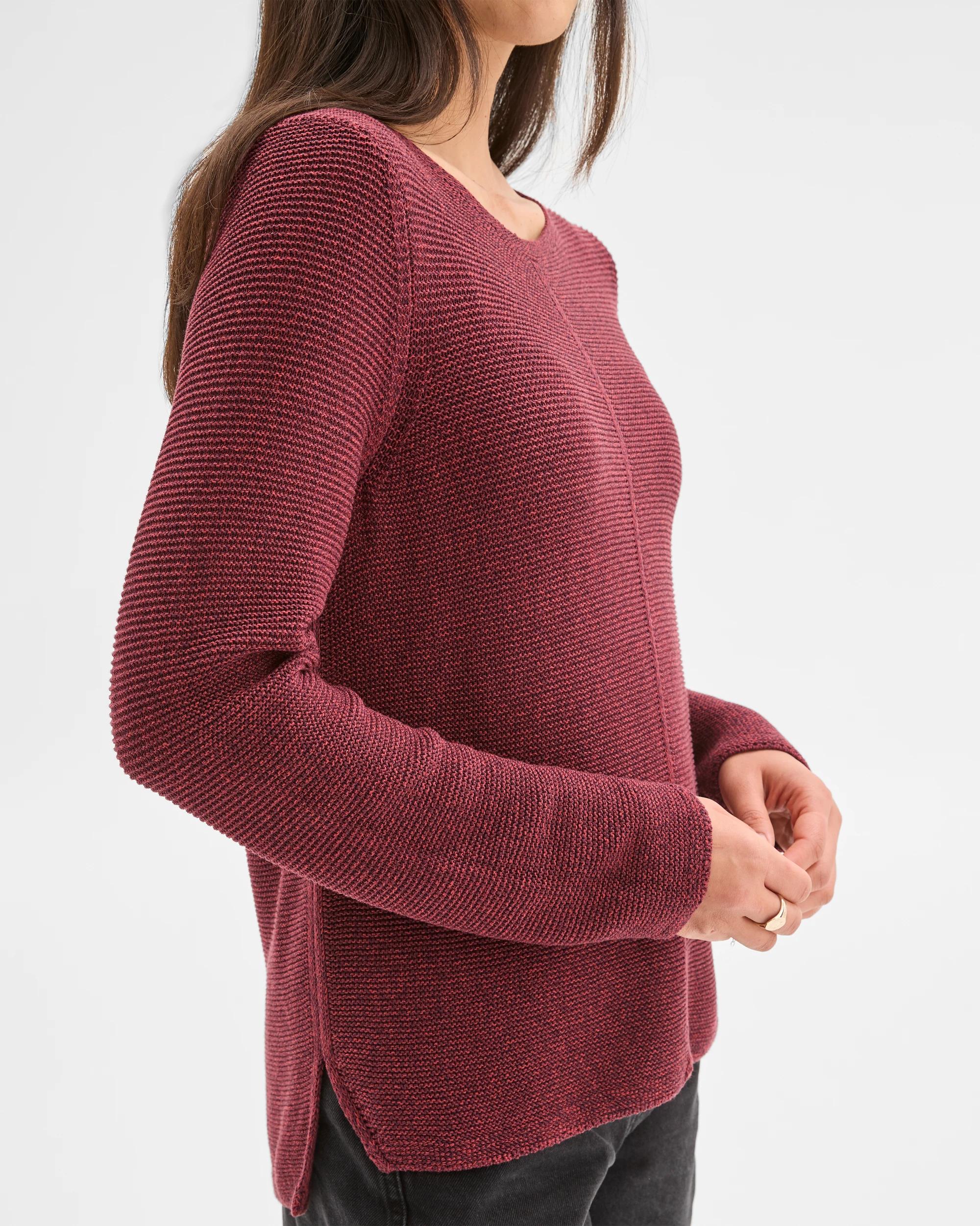 4 Target Woman Australian Cotton Blend Ottoman Twist Jumper PLUM WINE TWIST, 4 of 5