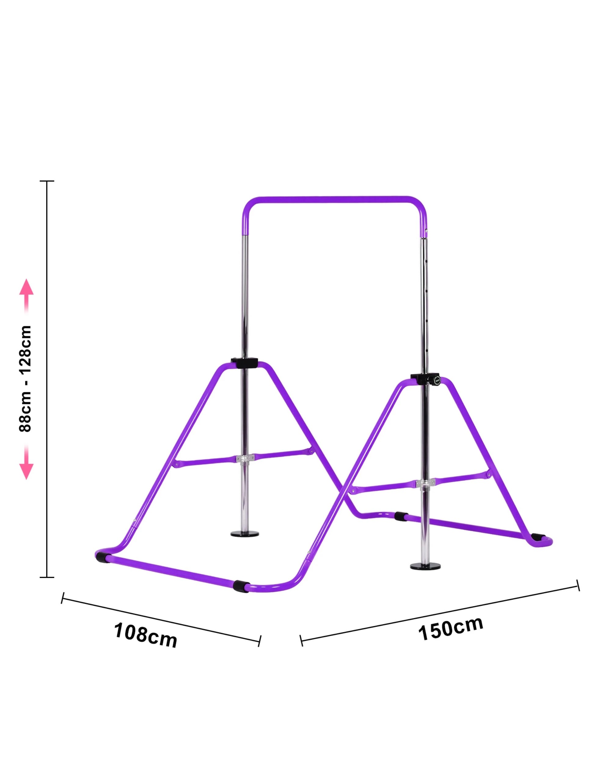 6 Advwin Foldable Kids Gymnastics Bar w/5 Adjustable Height Purple, 6 of 6