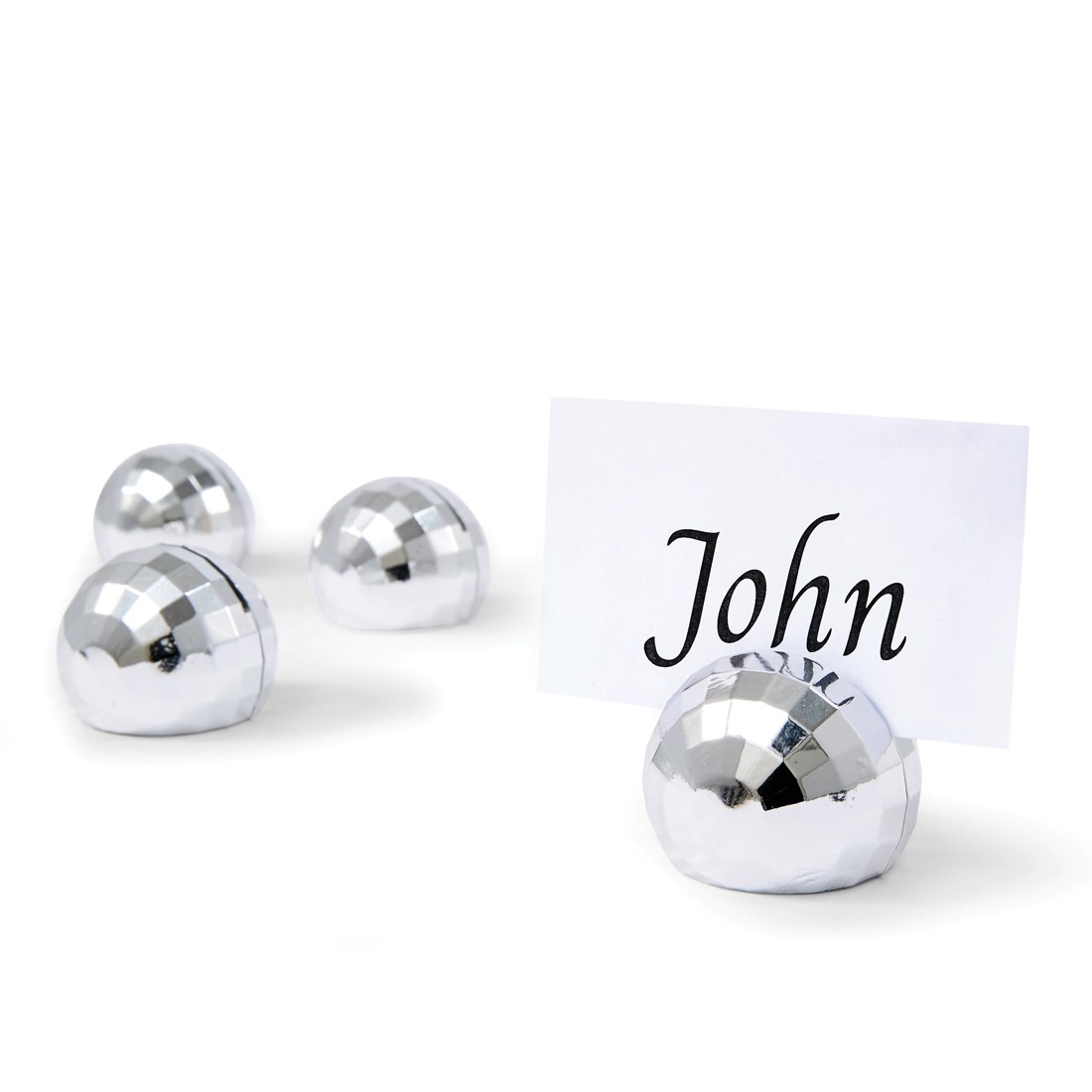 1 4 Pack Disco Ball Placecard Holders, 1 of 7
