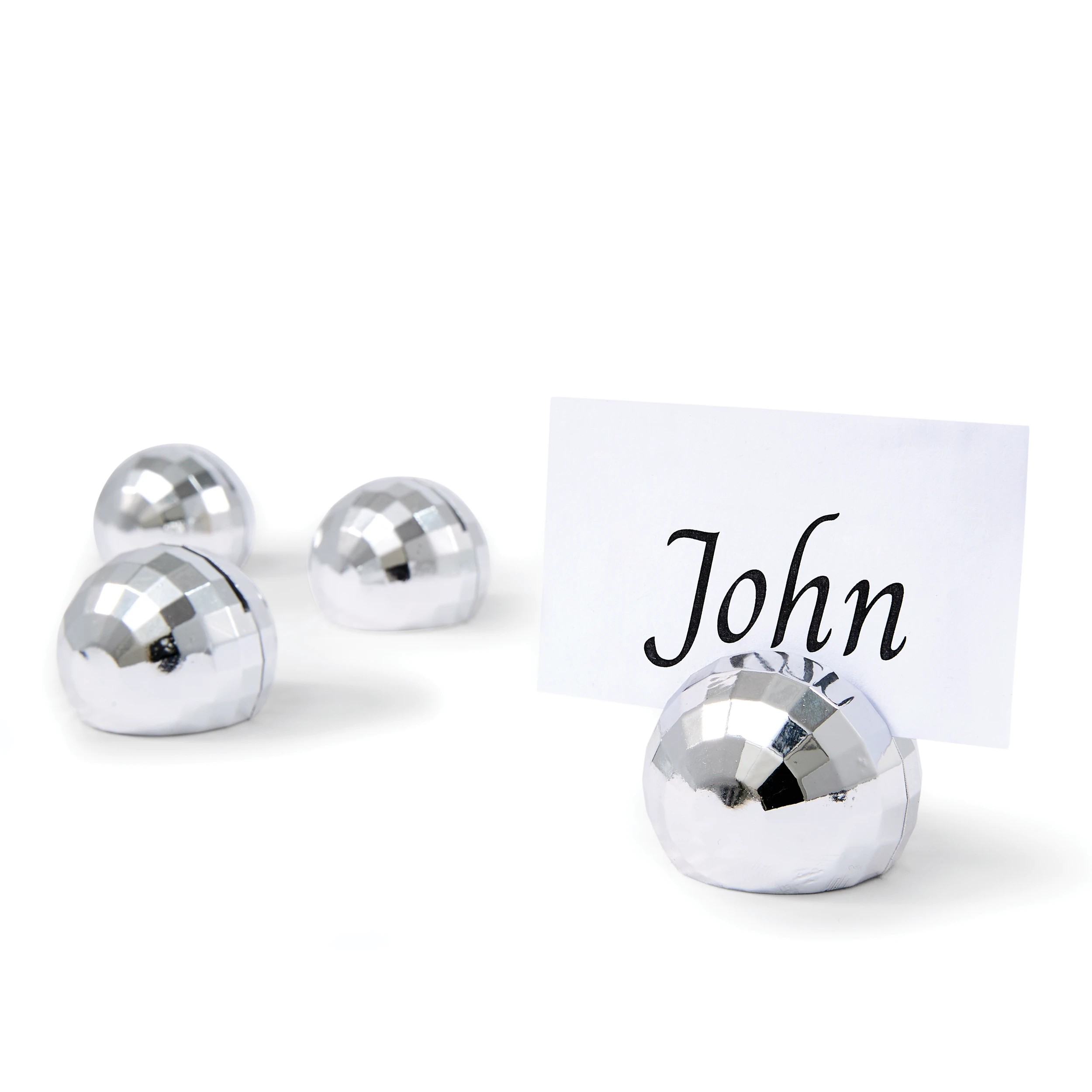 1 4 Pack Disco Ball Placecard Holders, 1 of 7