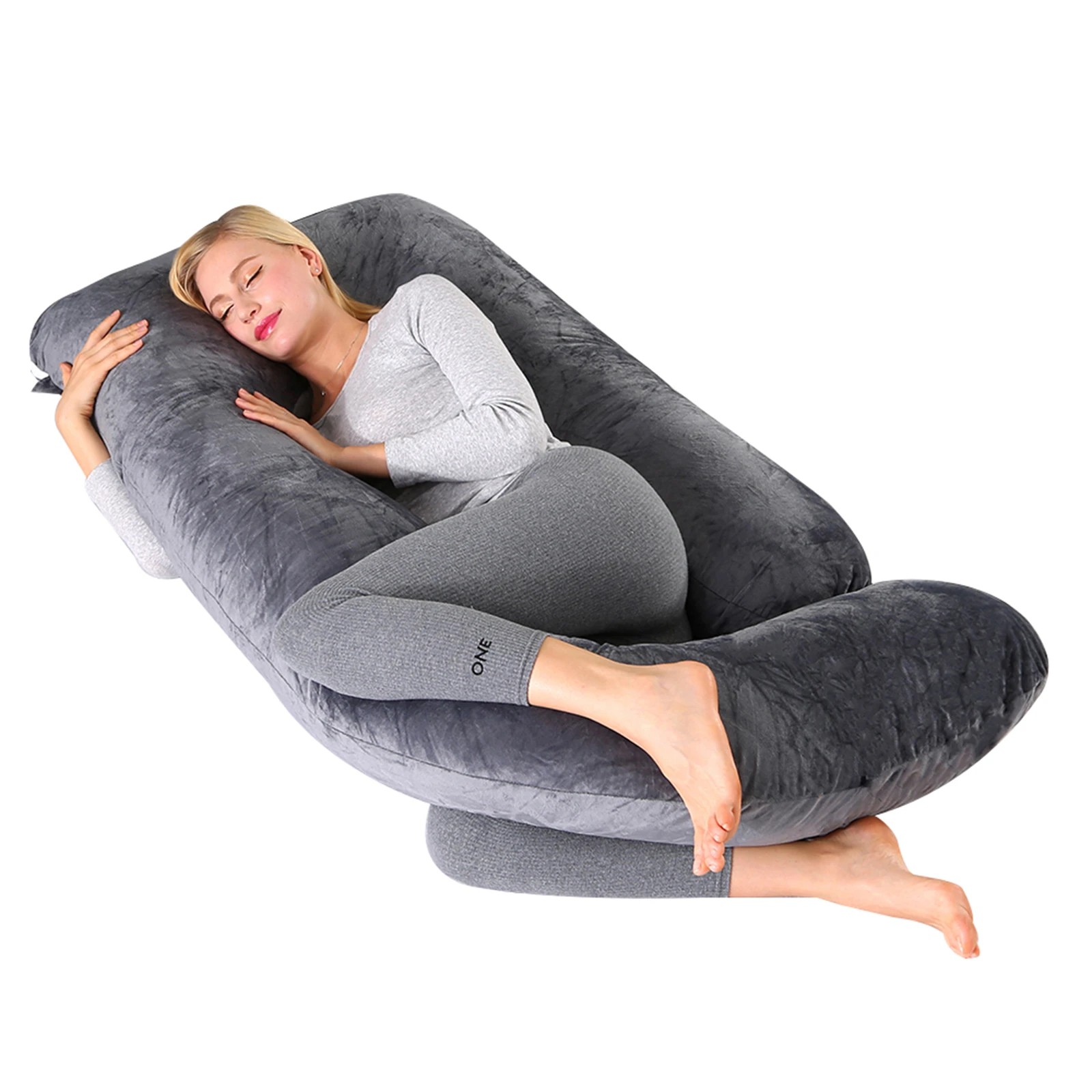 2 Advwin Pregnancy Nursing Pillows Maternity Pillow J Shaped, 2 of 8