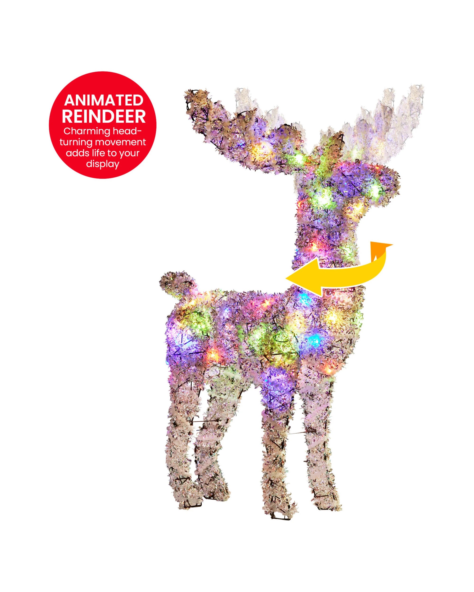 4 Christabelle 112cm Animated Reindeer Christmas Led Lights Indoor Outdoor Yard Statue Decoration, 4 of 7