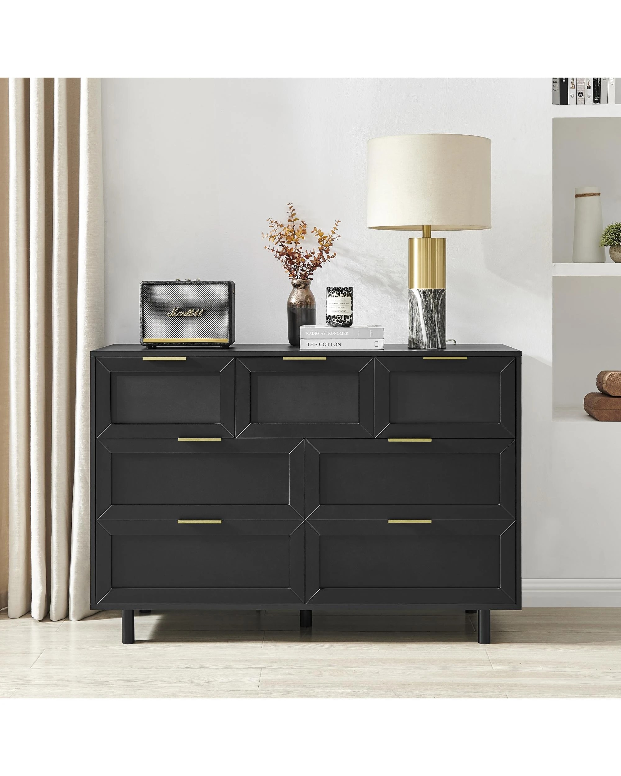 3 Kodu Tallboy Dresser Chest 7 Drawers - Black, 3 of 10
