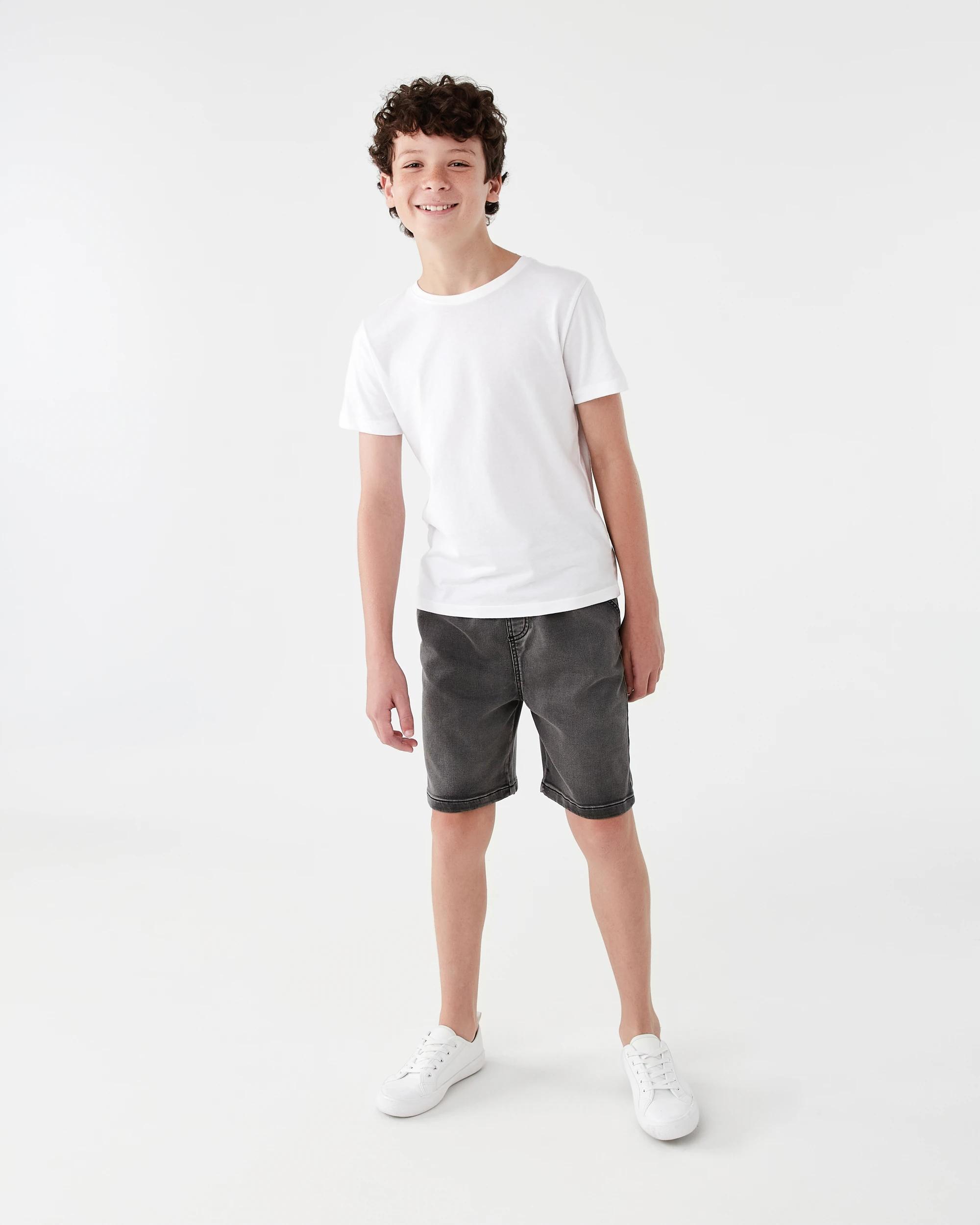 6 Pull-On Denim Shorts Blk Wash, 6 of 7