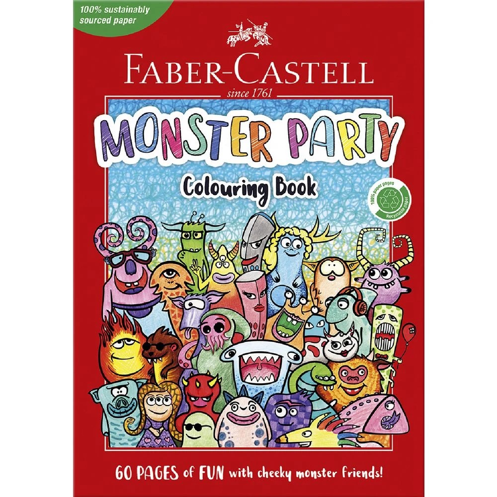1 Faber-Castell Monster Mayhem Colouring Book 60 Pages, 1 of 3