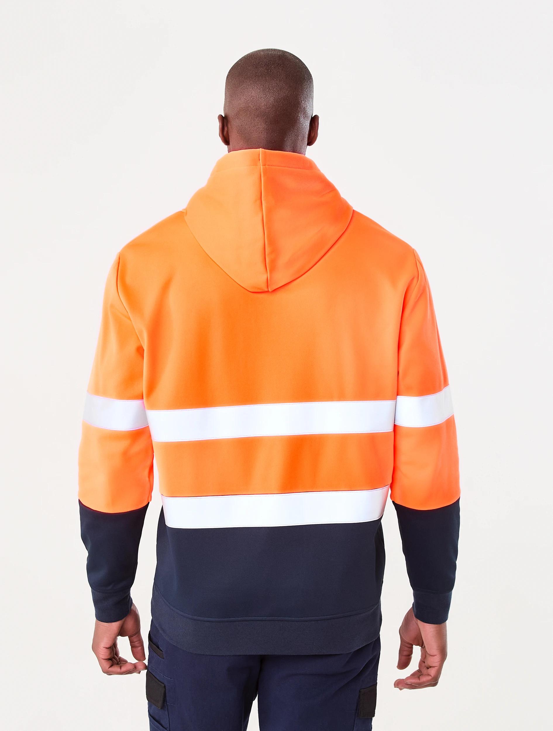 3 Workwear Hi-Visibility Pullover Hoodie Orange, 3 of 6