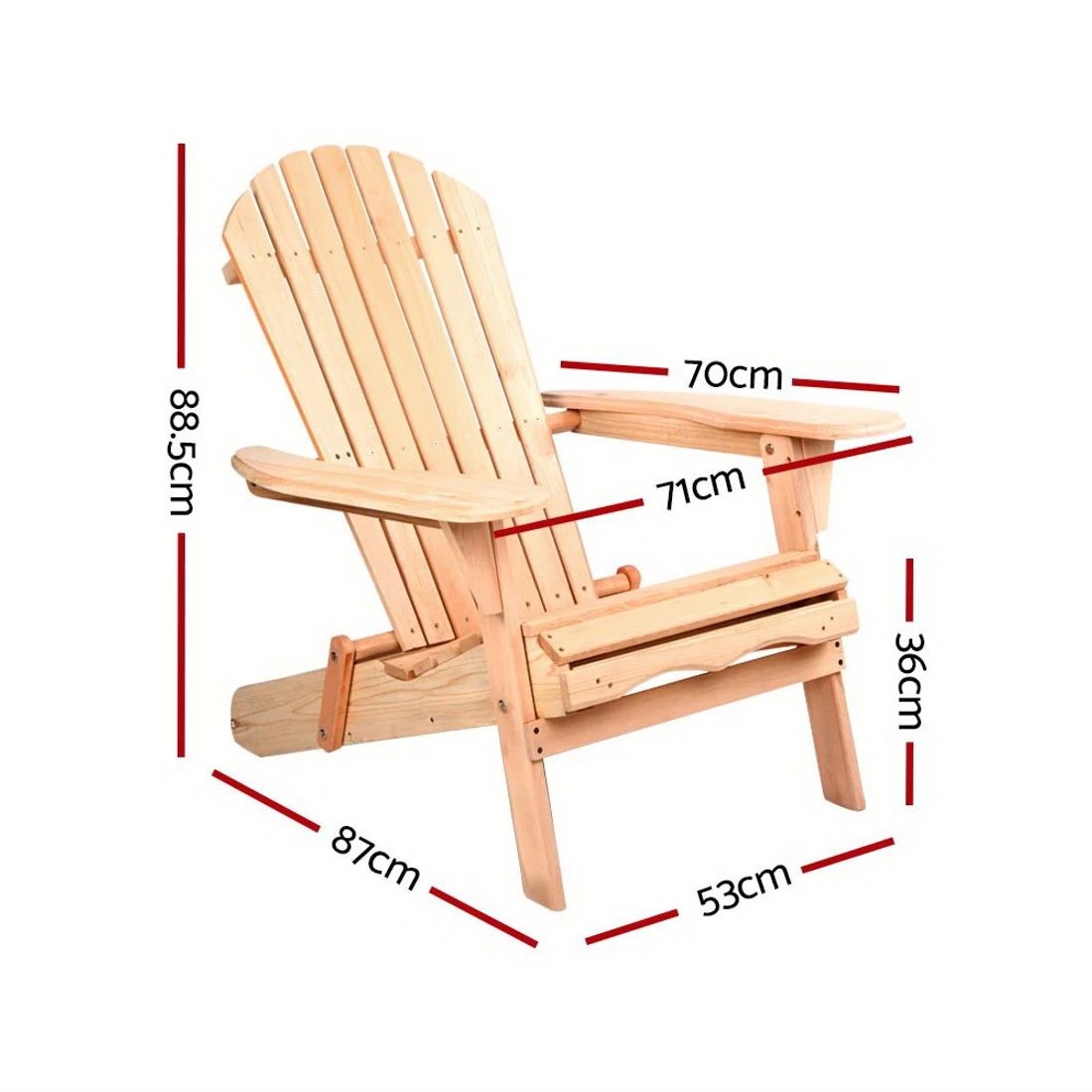 2 Gardeon Adirondack Outdoor Chairs
 - Brown, 2 of 3