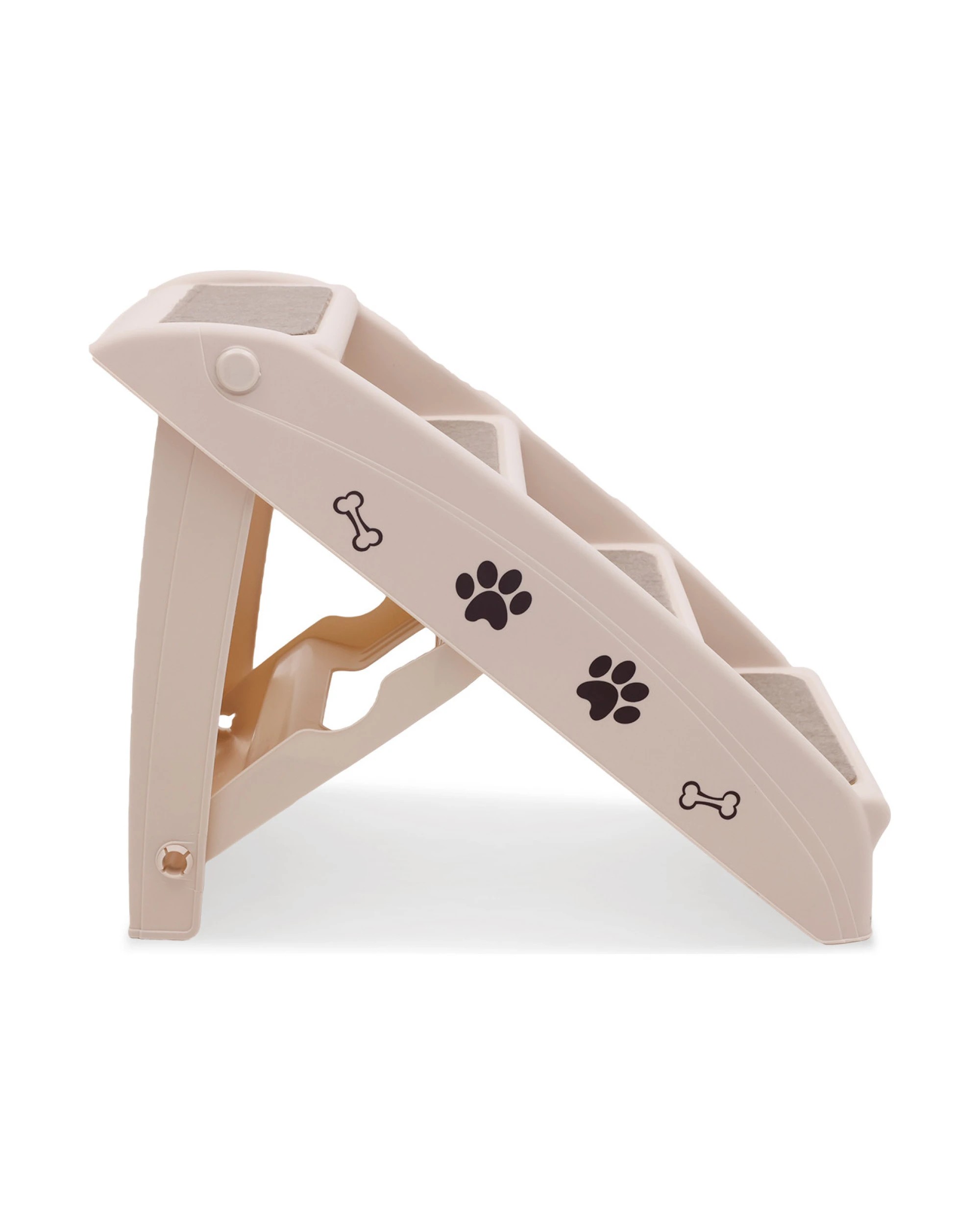 3 Furtastic Foldable Pet Stairs In White - 50cm Dog Ladder Cat Ramp, 3 of 4