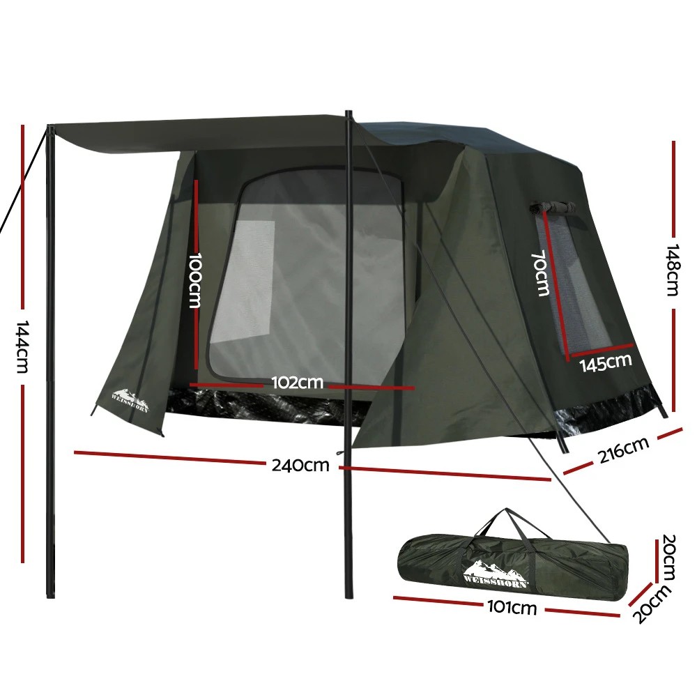 2 Weisshorn Instant Up Camping Tent 2-3 Person Outdoor Hiking Family Tents Shelter - Green, 2 of 6