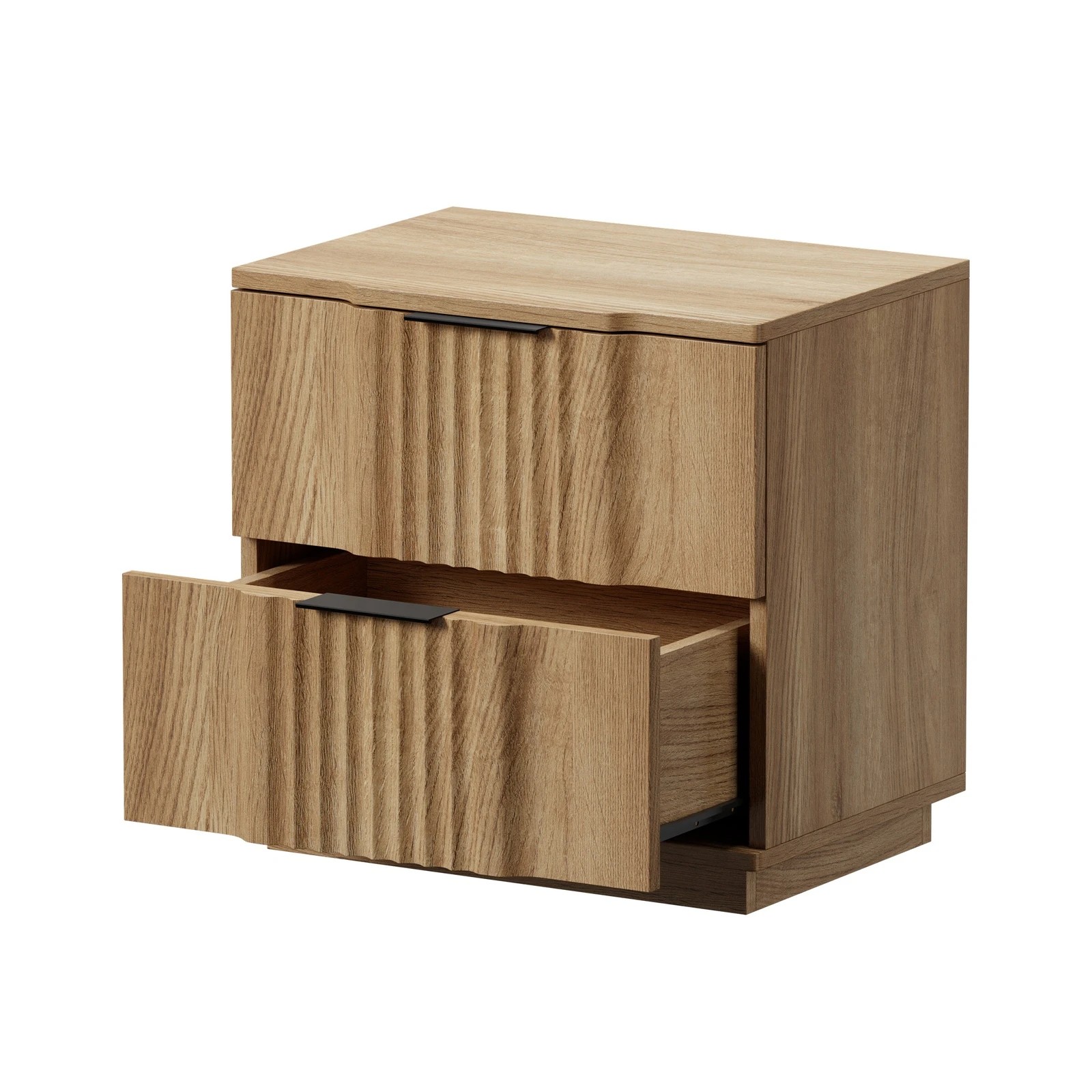 8 Oikiture Bedside Table 2 Drawers Storage Nightstand Side End Table - Natural, 8 of 9