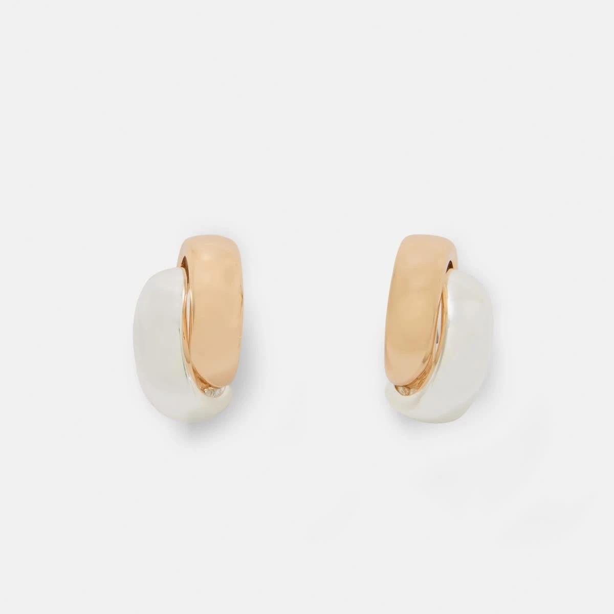 1 Mixed Metal Hoop Earrings - Gold Tone and Silver Tone Gold Silv, 1 of 4
