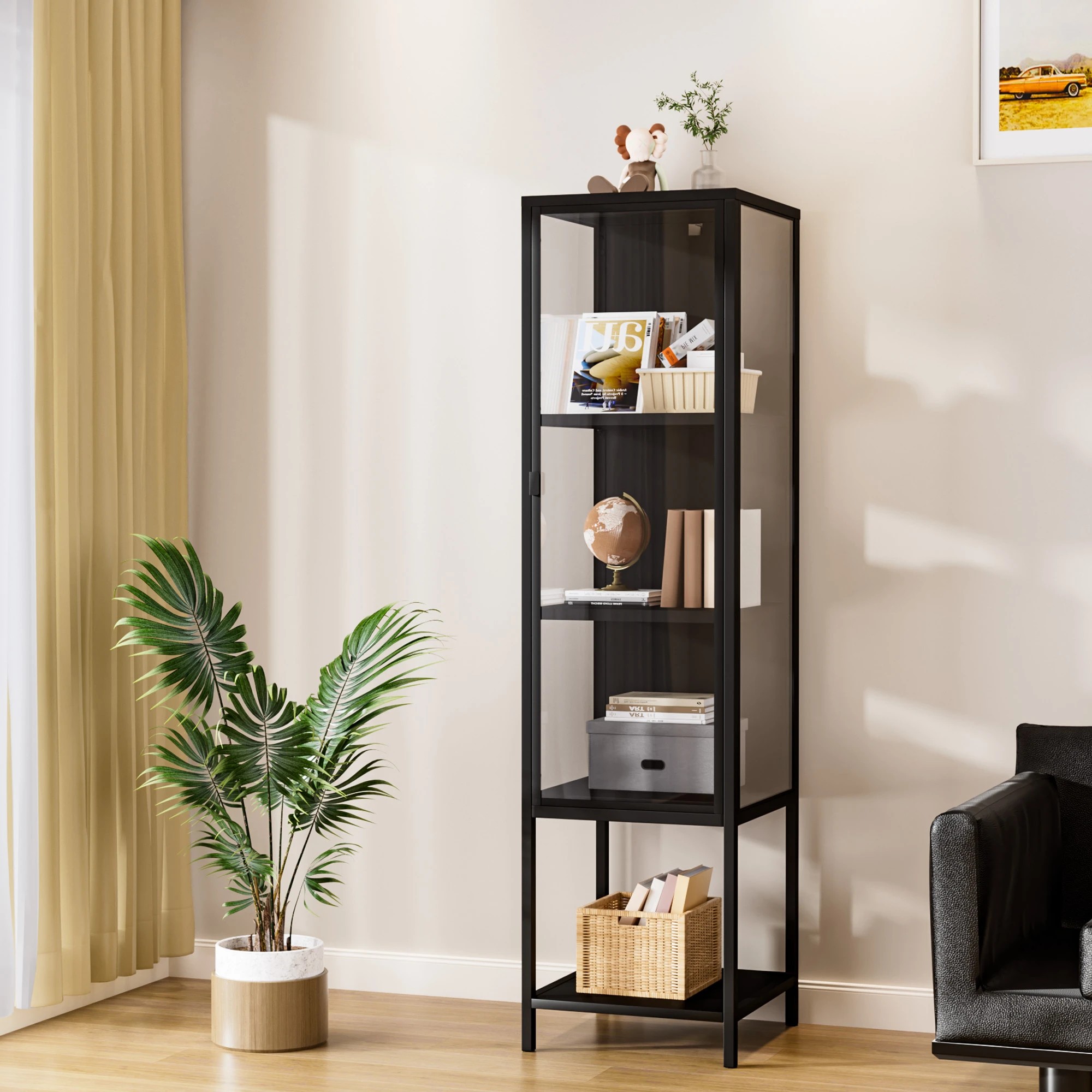 8 Stacked Glass Display Cabinet 4-Tier - Black, 8 of 9