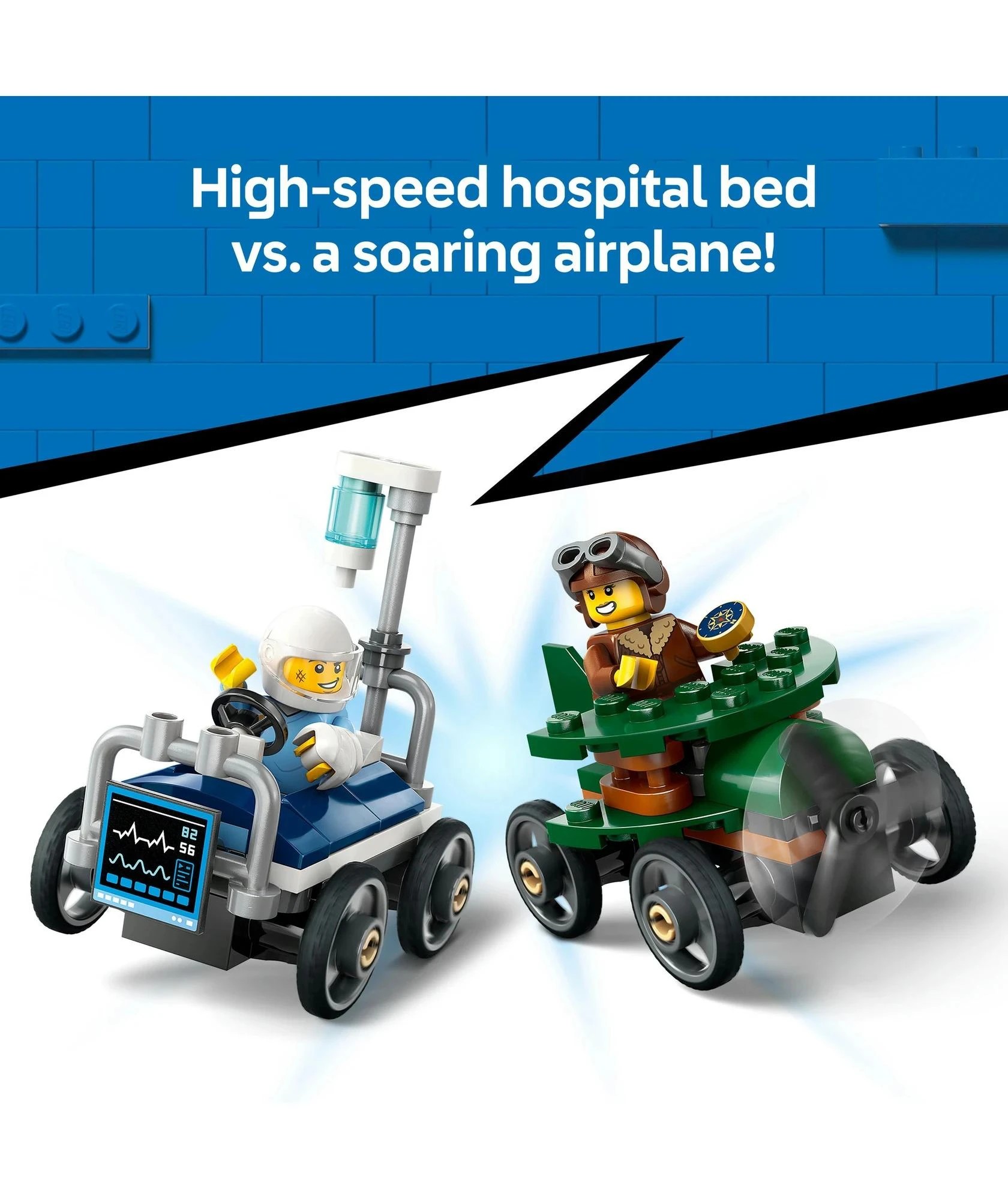 3 LEGO® City Aeroplane vs. Hospital Bed Race Car Pack 60459 - Multi, 3 of 10