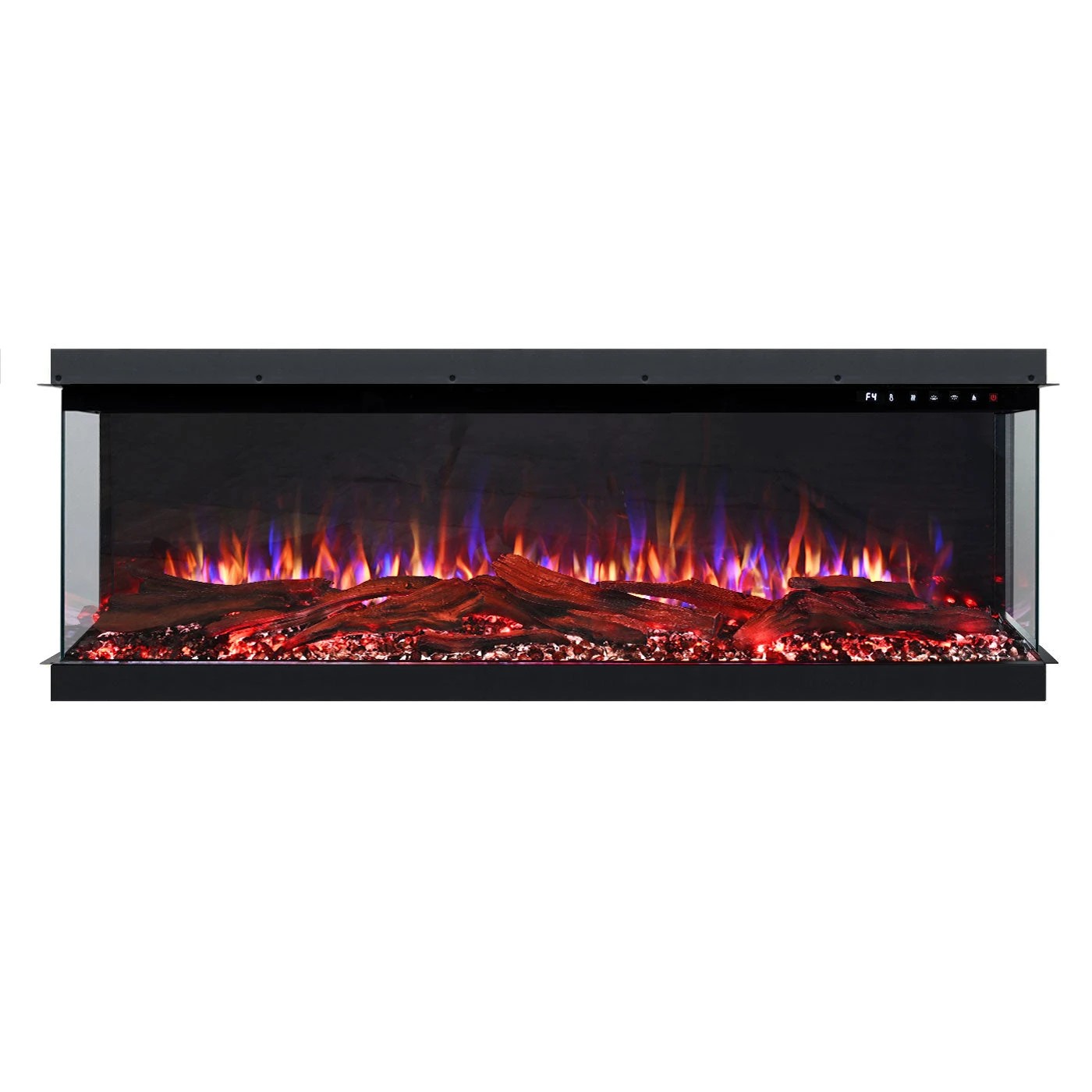 2 Moda Living Cascade 3-Sided 60 inch Extra Deep Electric Fireplace - Black, 2 of 7