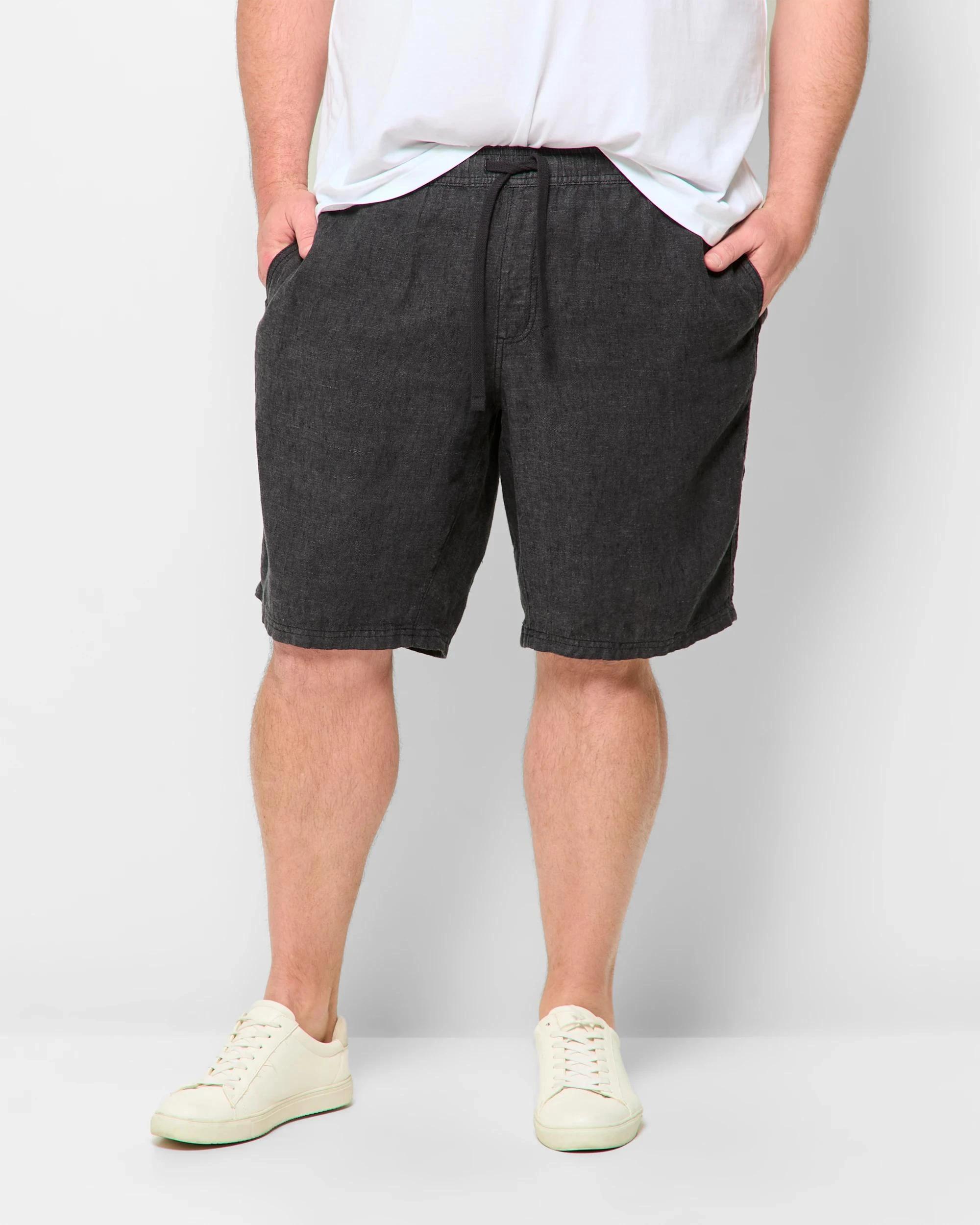 1 Target Plus Size European Linen Shorts BLACK, 1 of 5