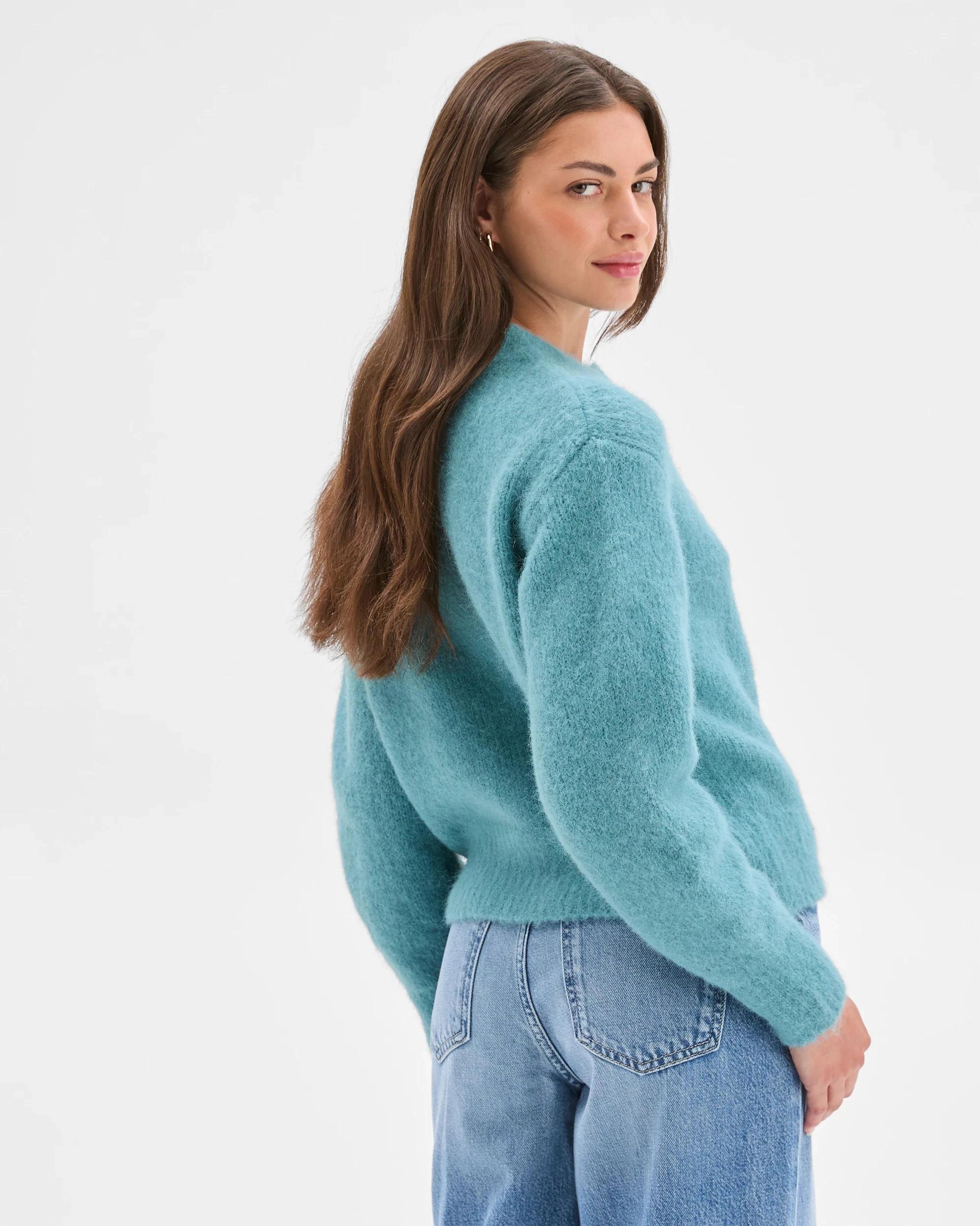 7 Target Petites Plush Knit Cardigan ARCTIC BLUE, 7 of 7