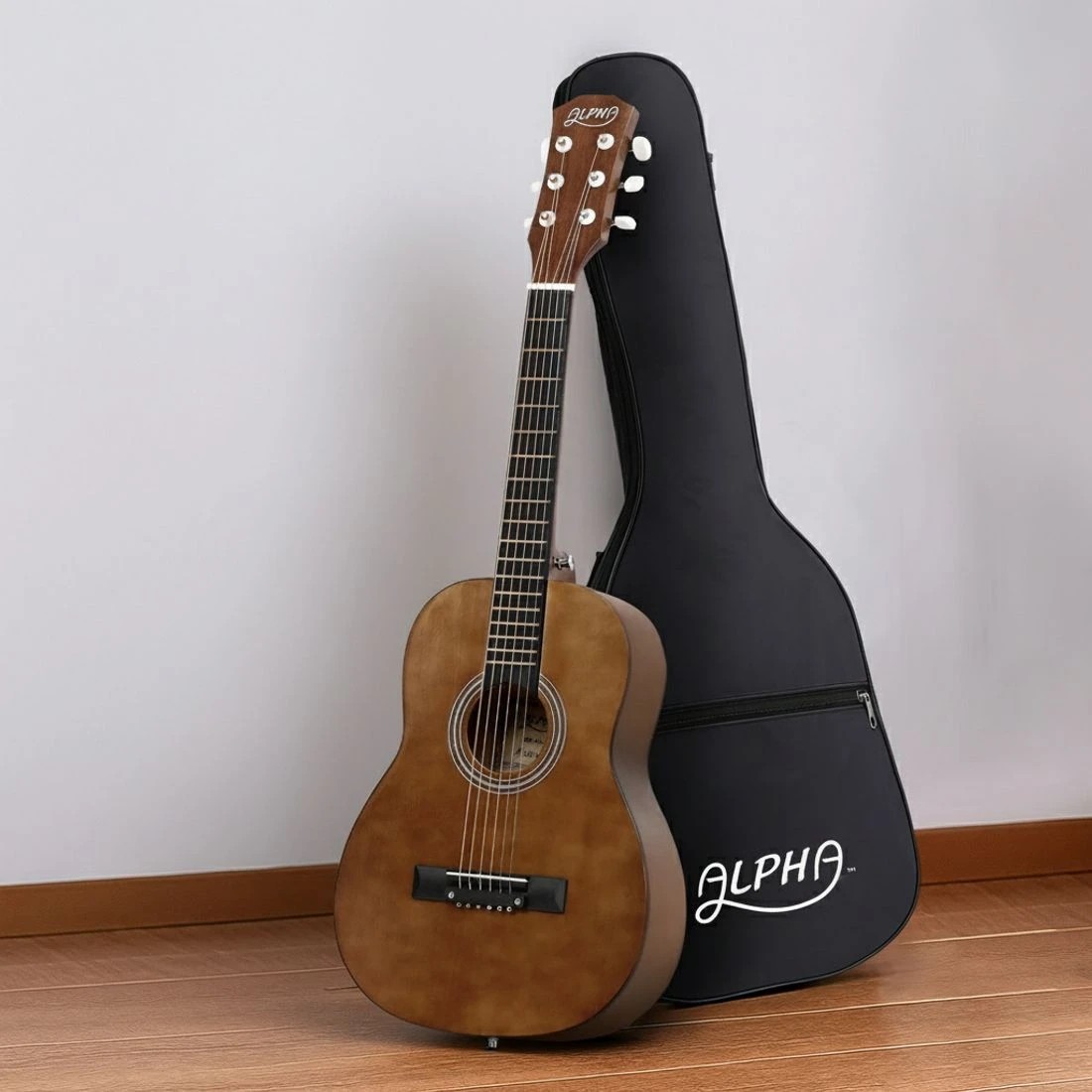 6 Alpha 31" Steel String Acoustic Guitar Portable - Black, 6 of 6