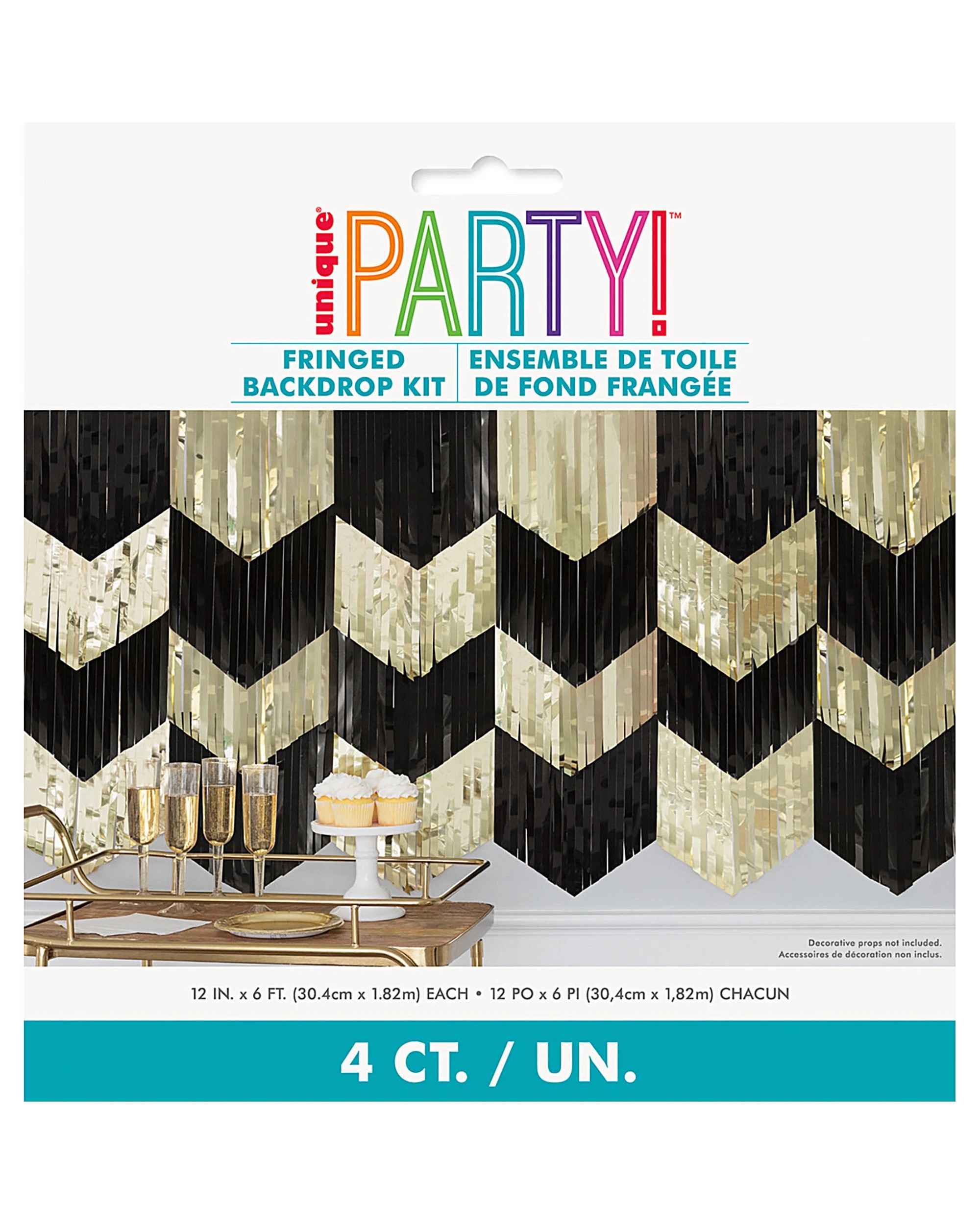 2 Unique Black and Chevron Fringe Backdrop Decoration - Gold, 2 of 2