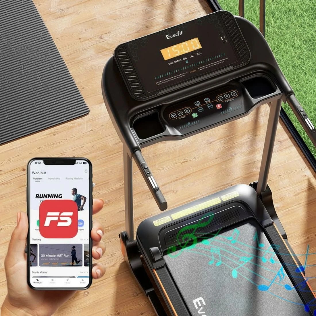 5 Everfit Treadmill Electric Home Gym Fitness Exercise Equipment Incline - Black, 5 of 7