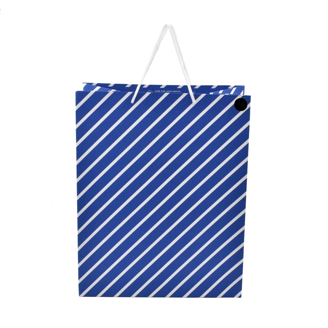 2 Hallmark Large Blue Diagonal White Stripe Gift Bag, 2 of 3