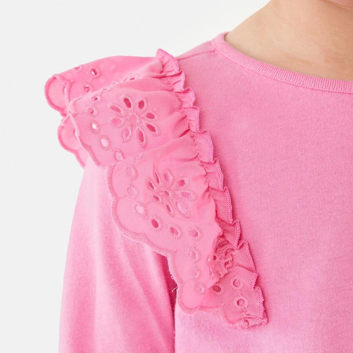 4 Broderie Trim Top Aurora Pnk, 4 of 8